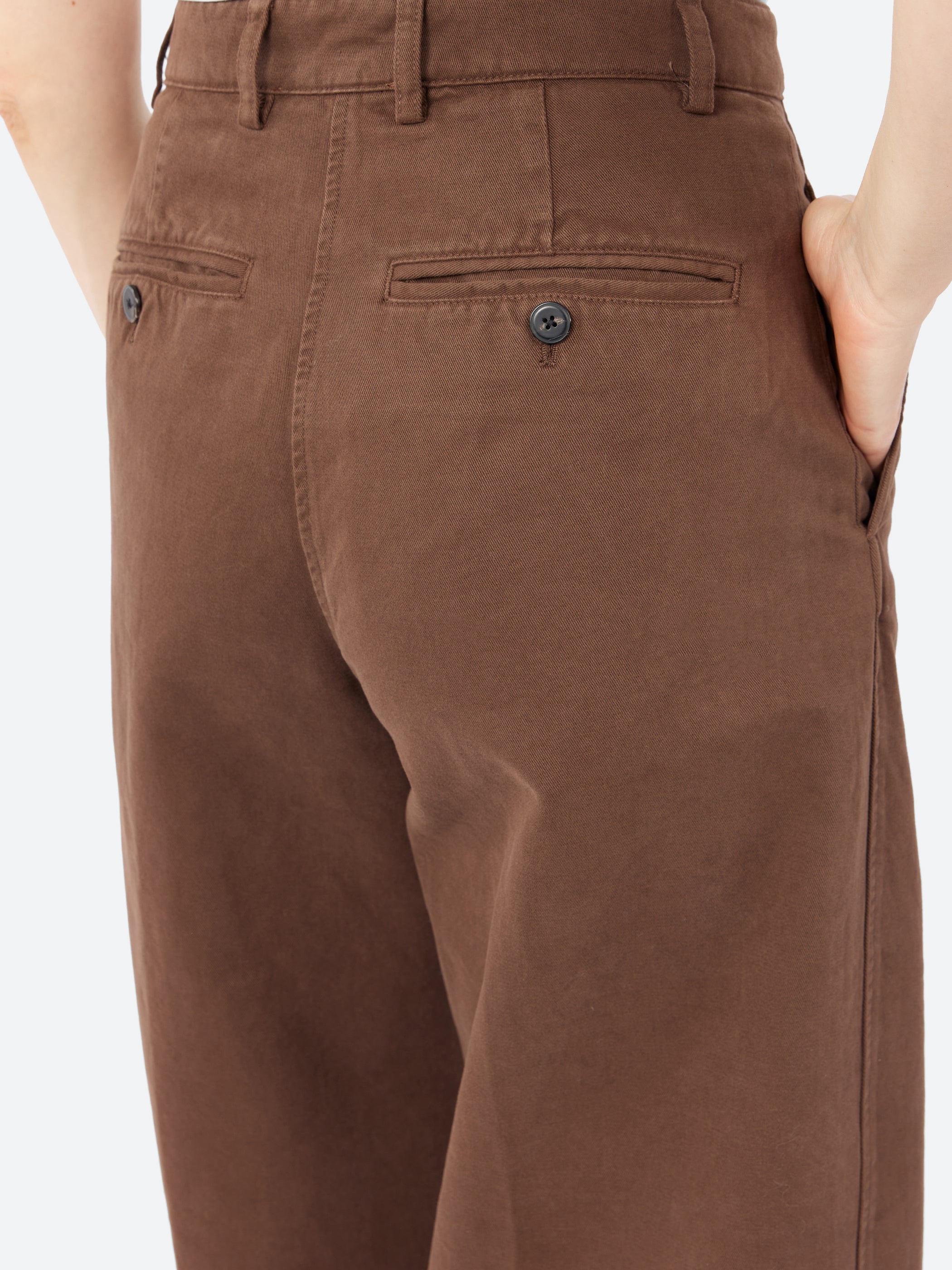 Barrel Leg Brushed Cotton Drill Trousers