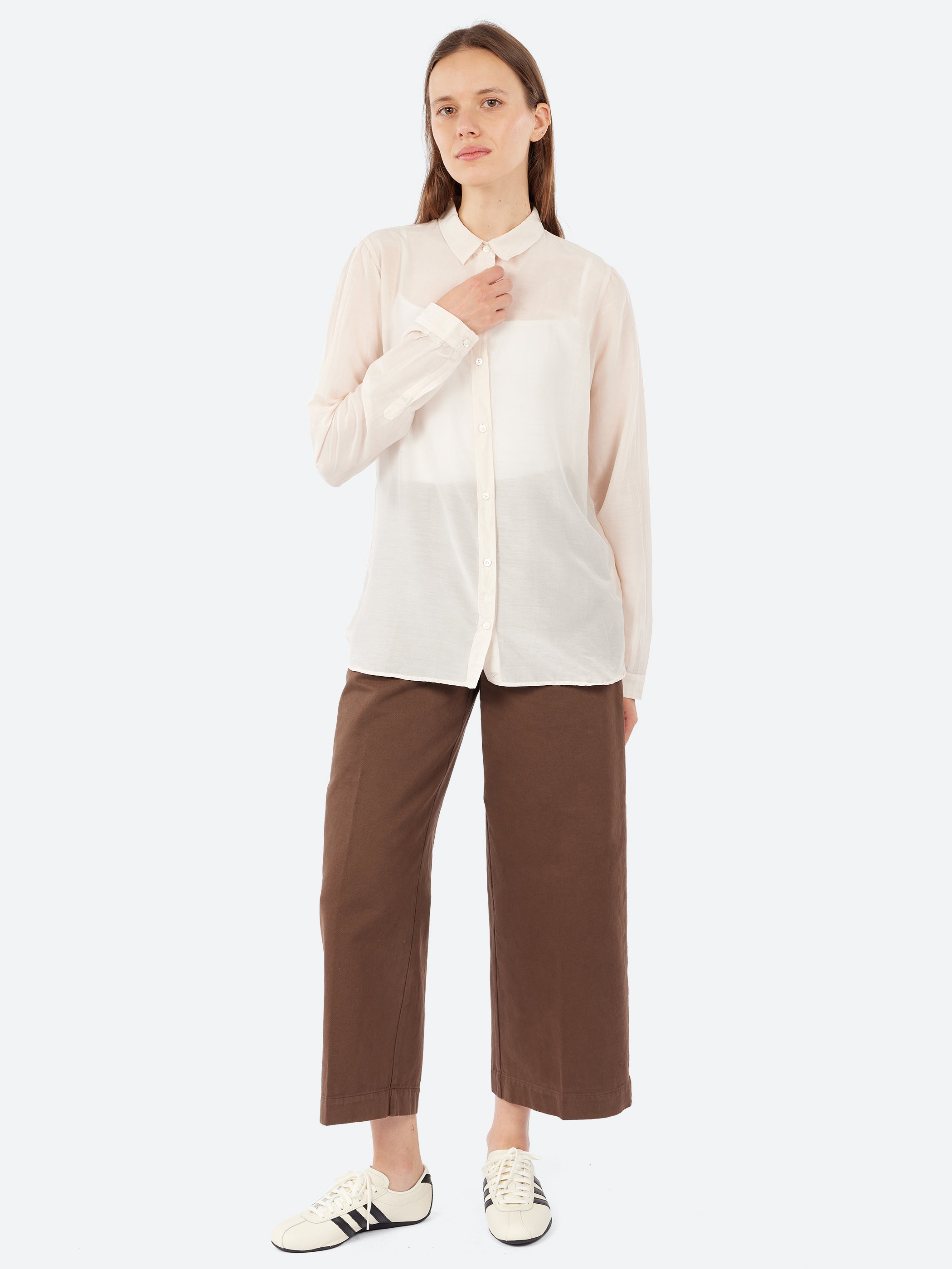 Barrel Leg Brushed Cotton Drill Trousers
