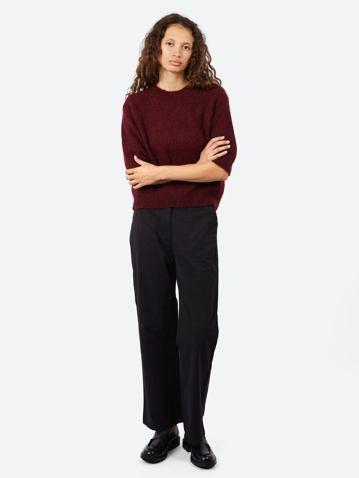 Short-Sleeved Mohair Sweater