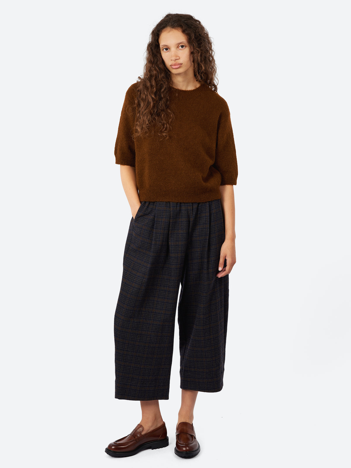 Short-Sleeved Mohair Sweater