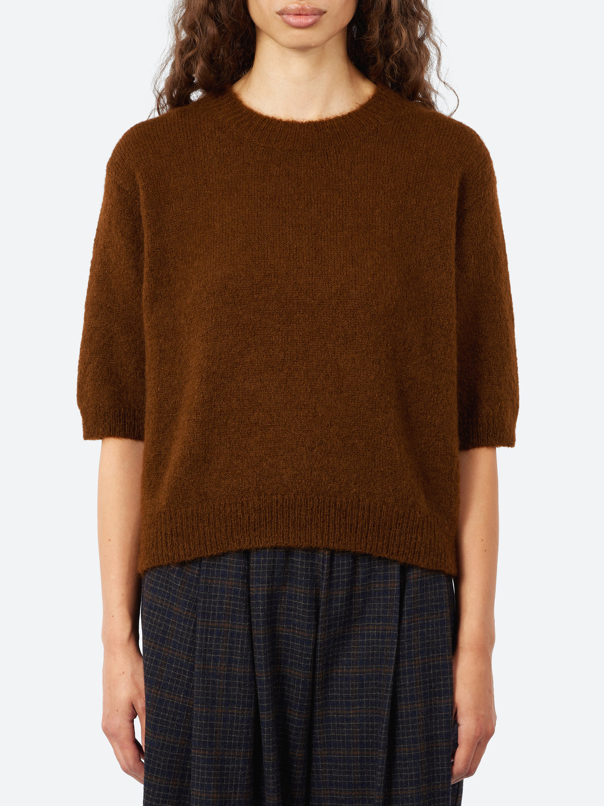 Short-Sleeved Mohair Sweater