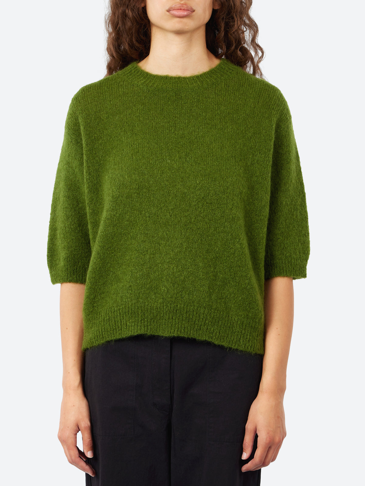 Short-Sleeved Mohair Sweater