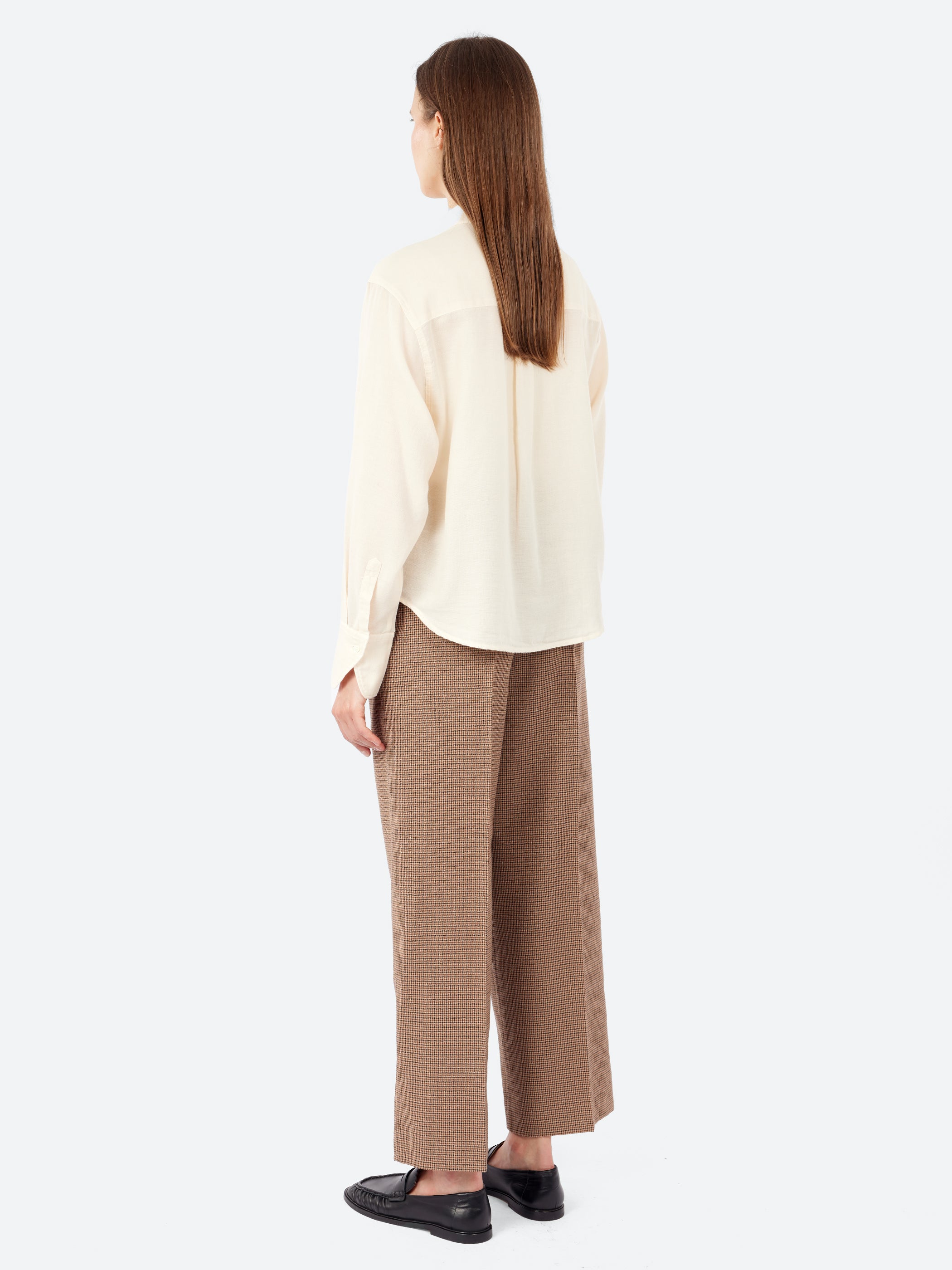 Cotton and Wool Micro-Weave Shirt