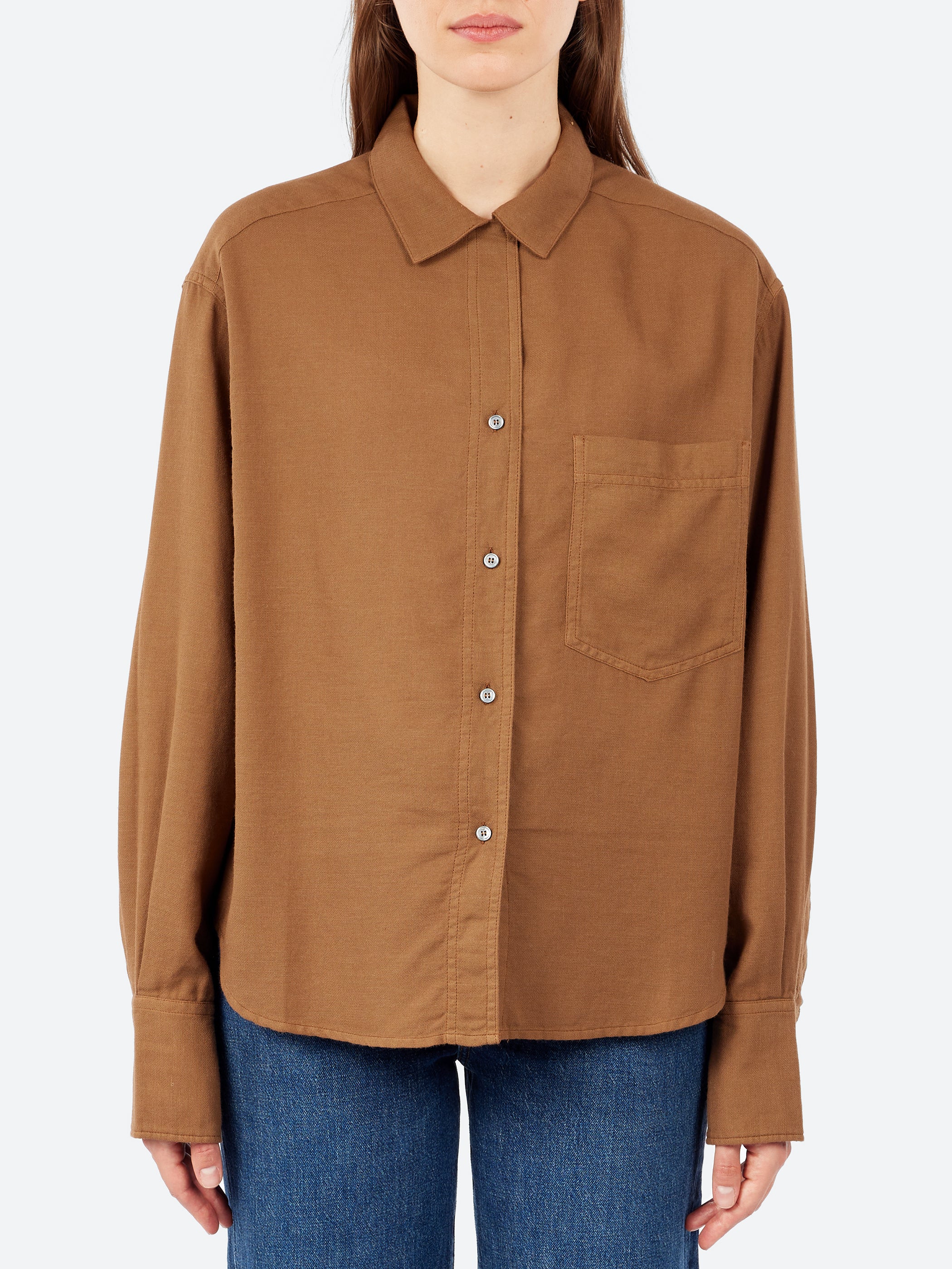 Cotton and Wool Micro-Weave Shirt
