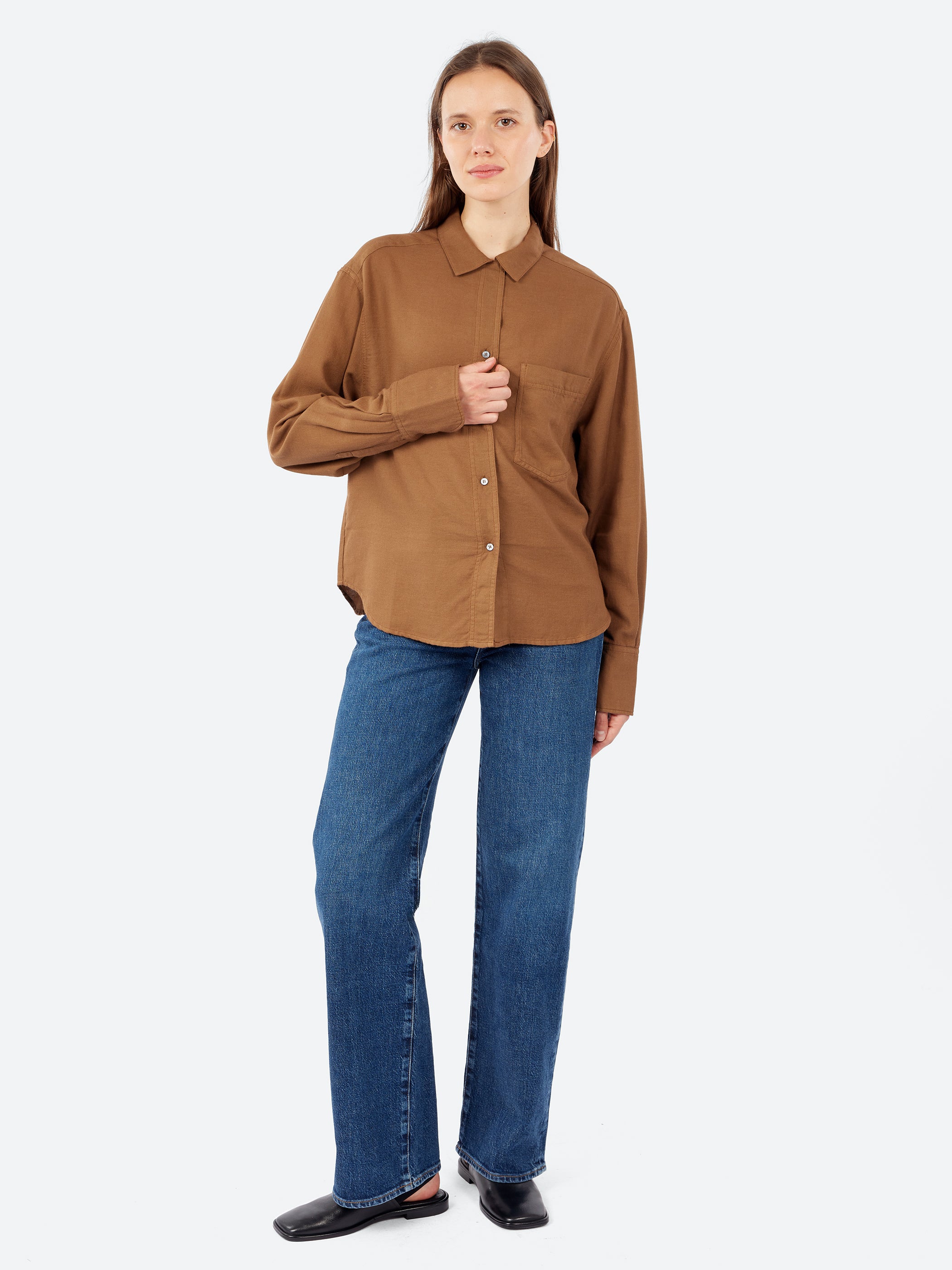 Cotton and Wool Micro-Weave Shirt