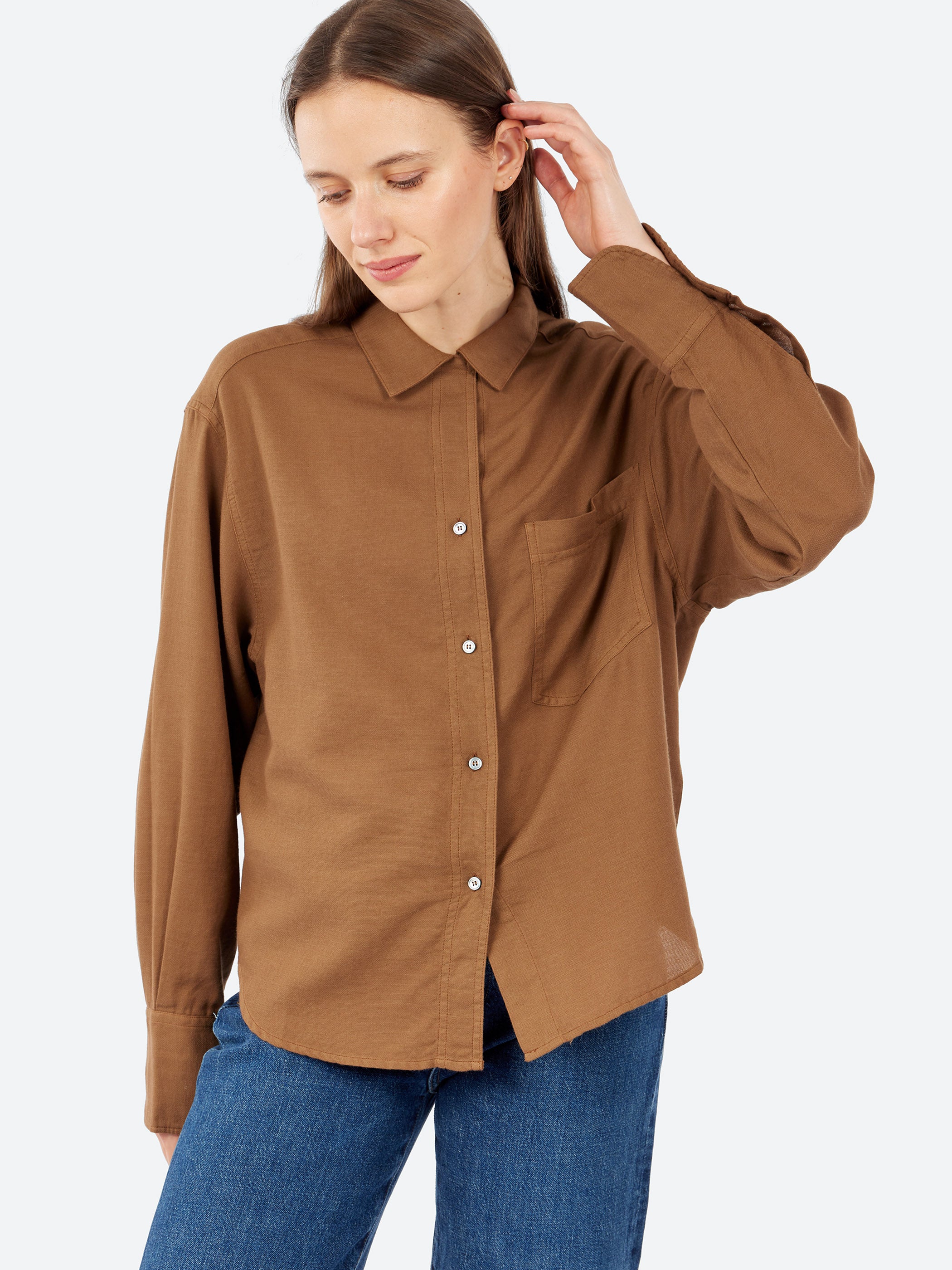 Cotton and Wool Micro-Weave Shirt