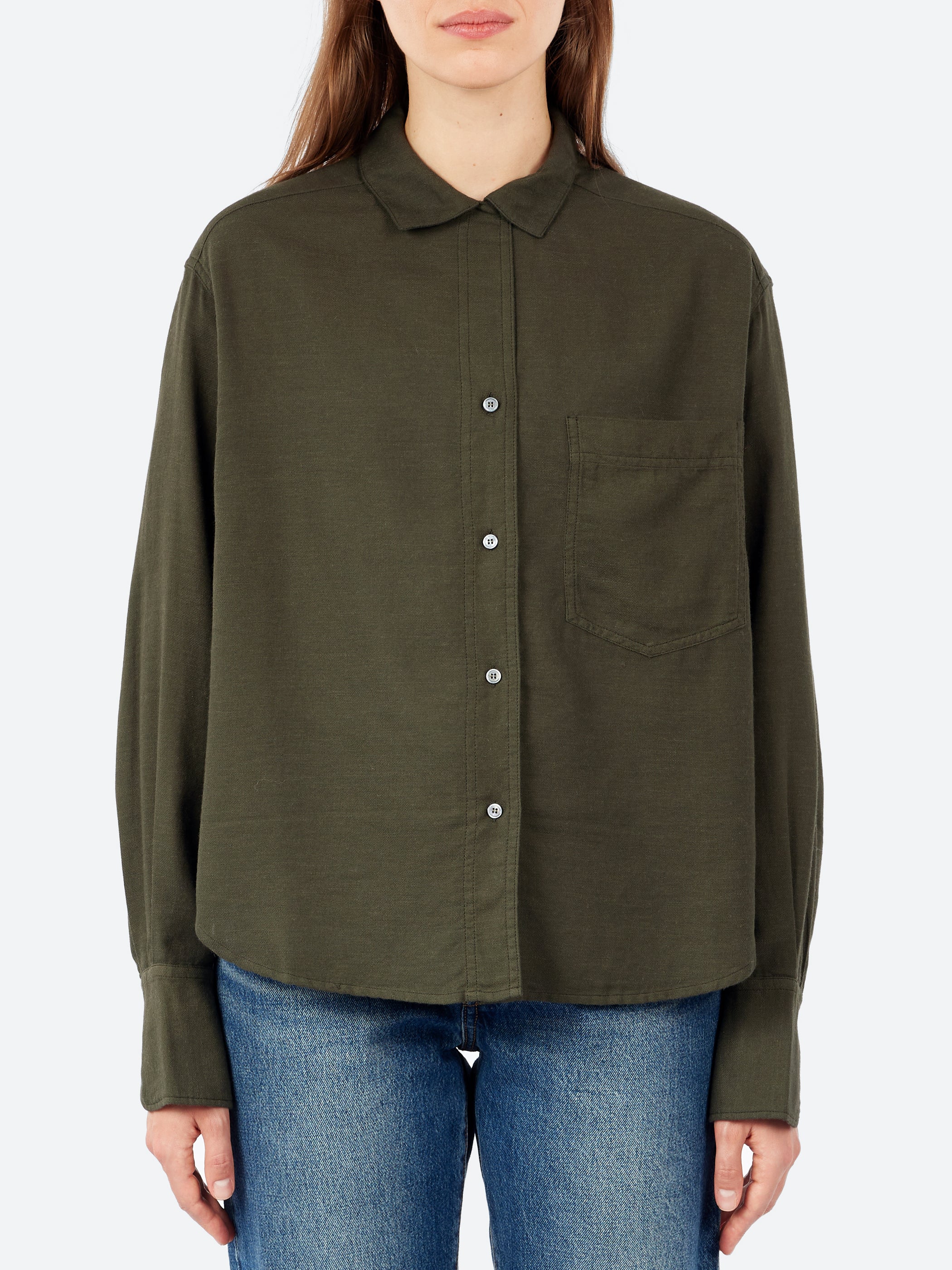 Cotton and Wool Micro-Weave Shirt