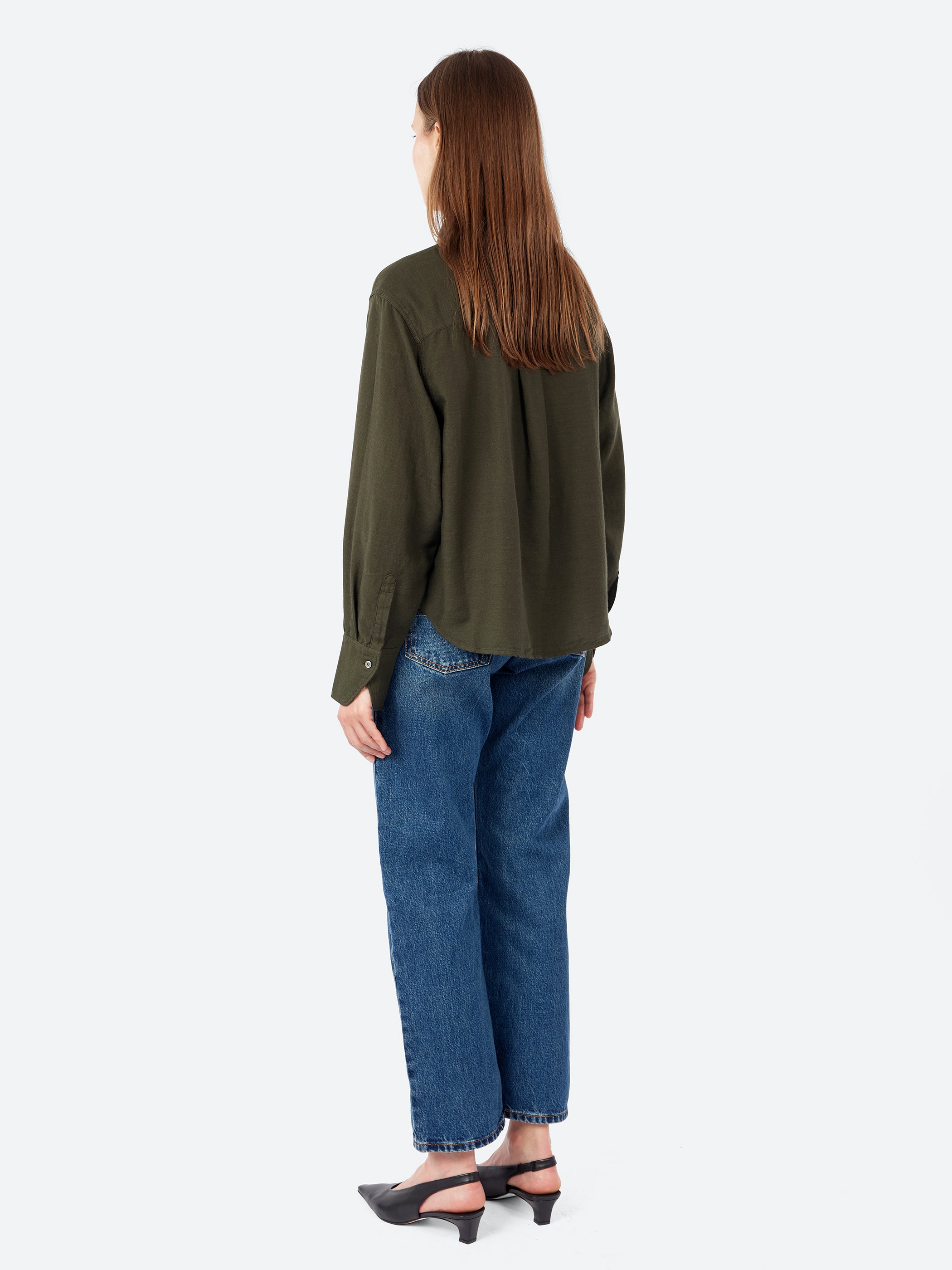 Cotton and Wool Micro-Weave Shirt