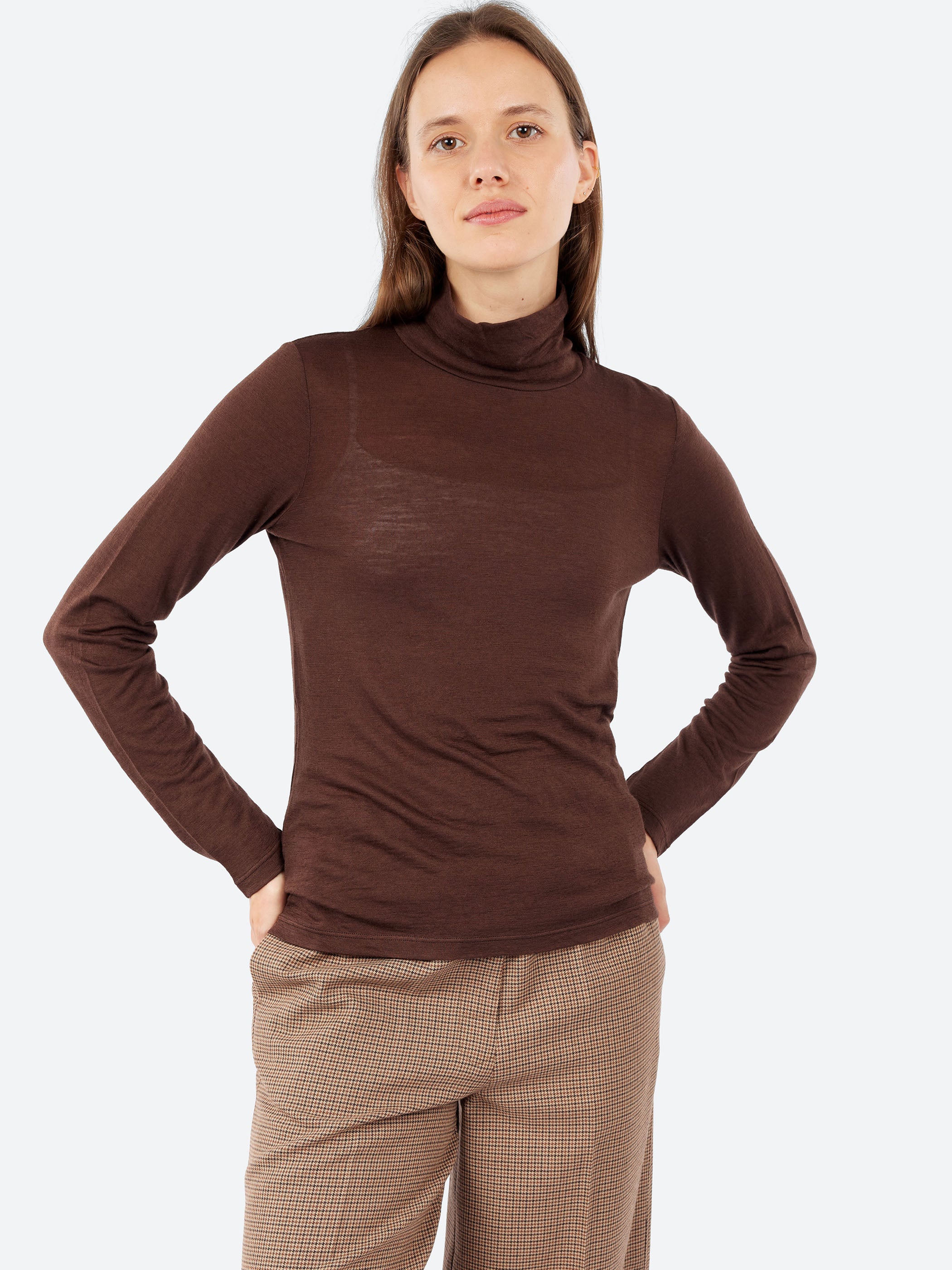 Wool Jersey Turtleneck
