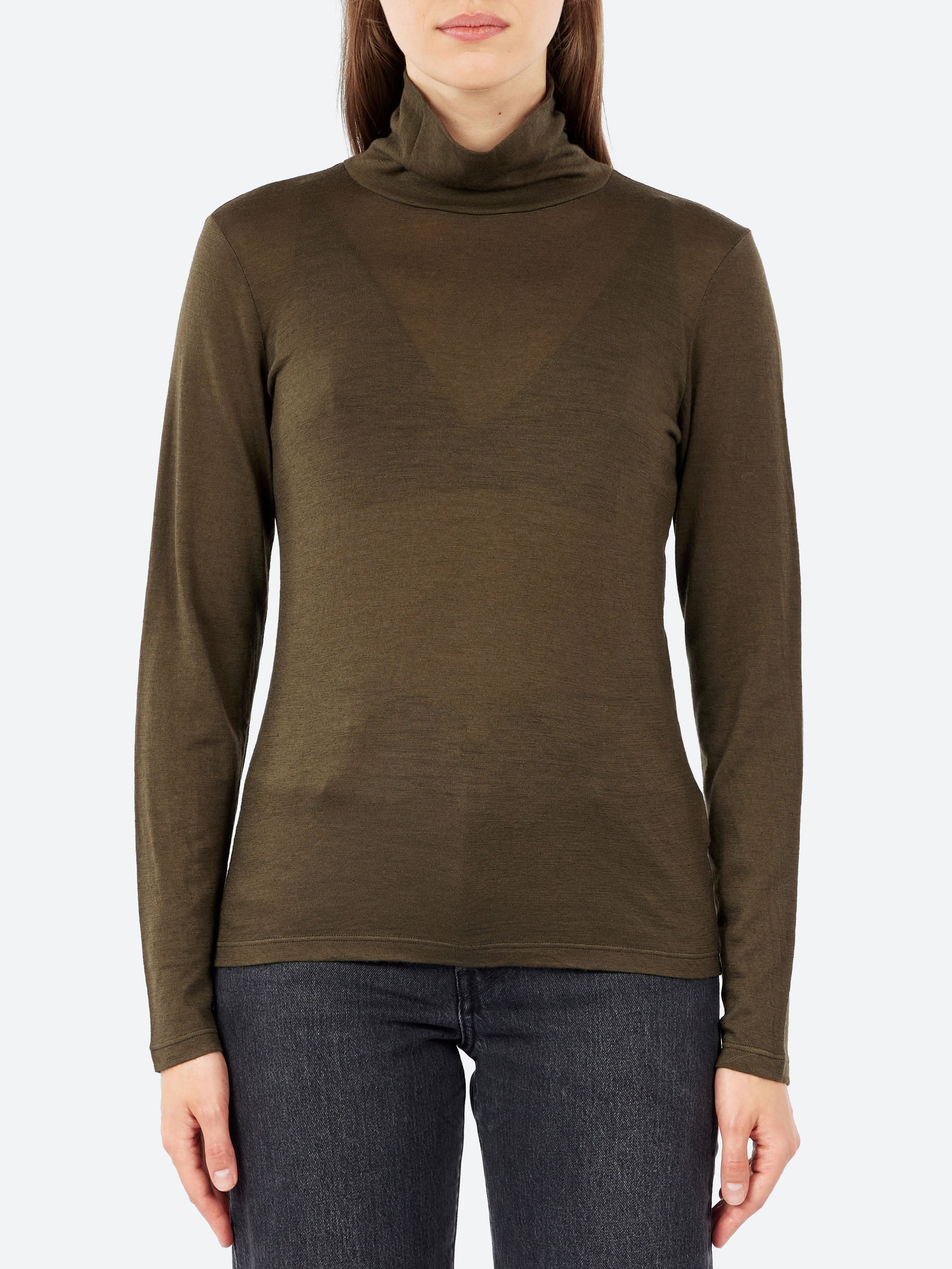Wool Jersey Turtleneck