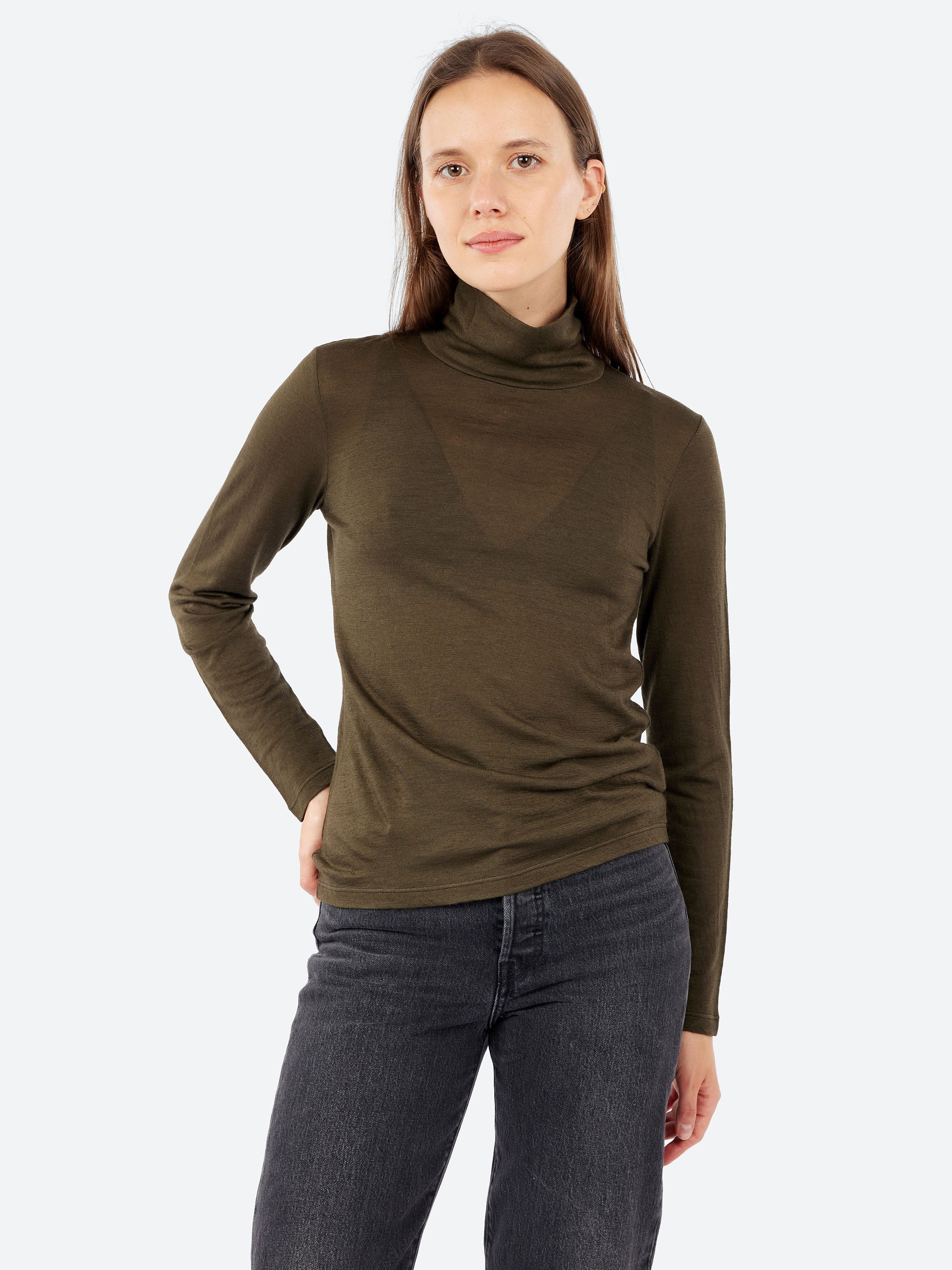 Wool Jersey Turtleneck