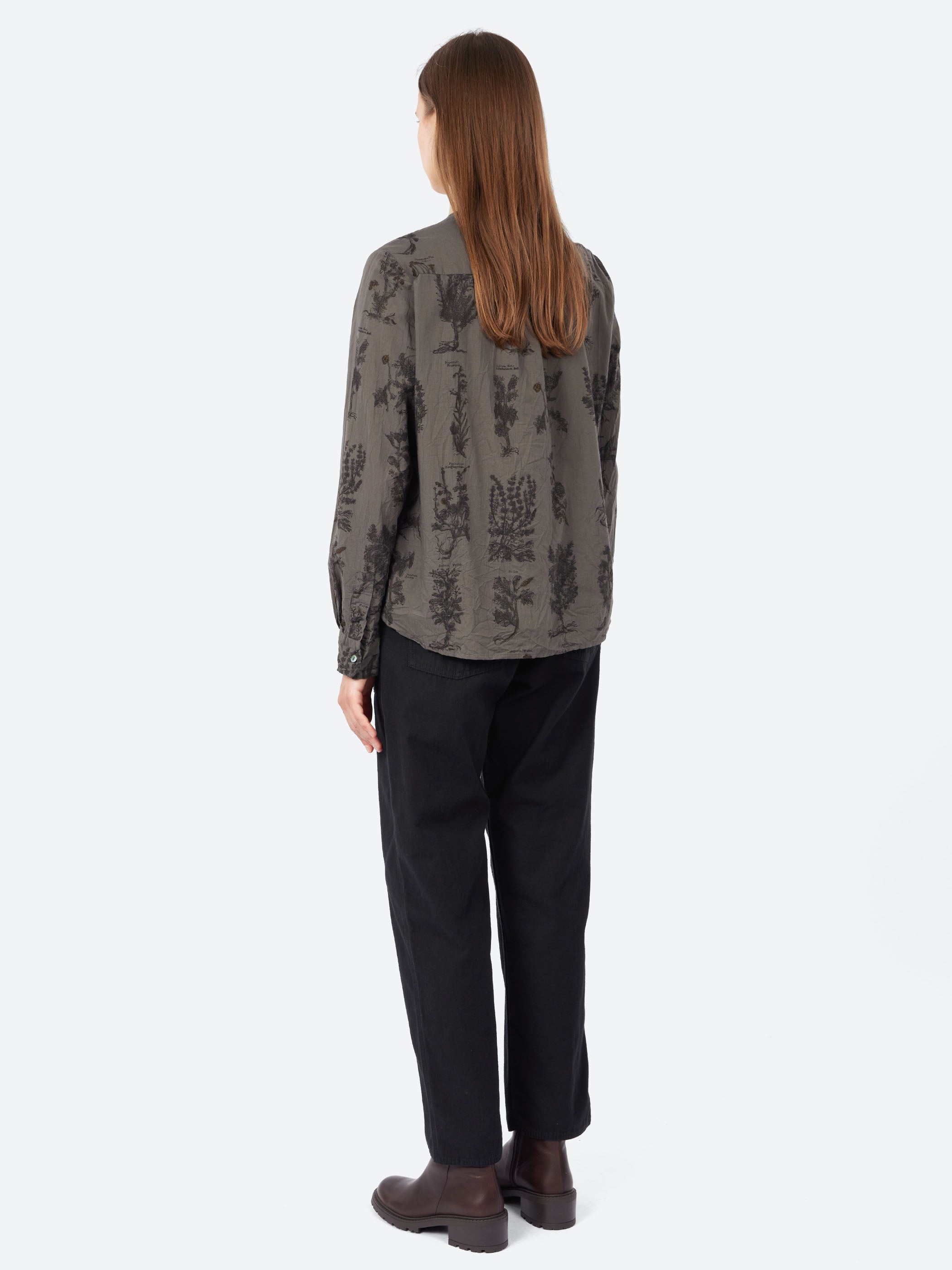 Herbal Print Ruffle Shirt