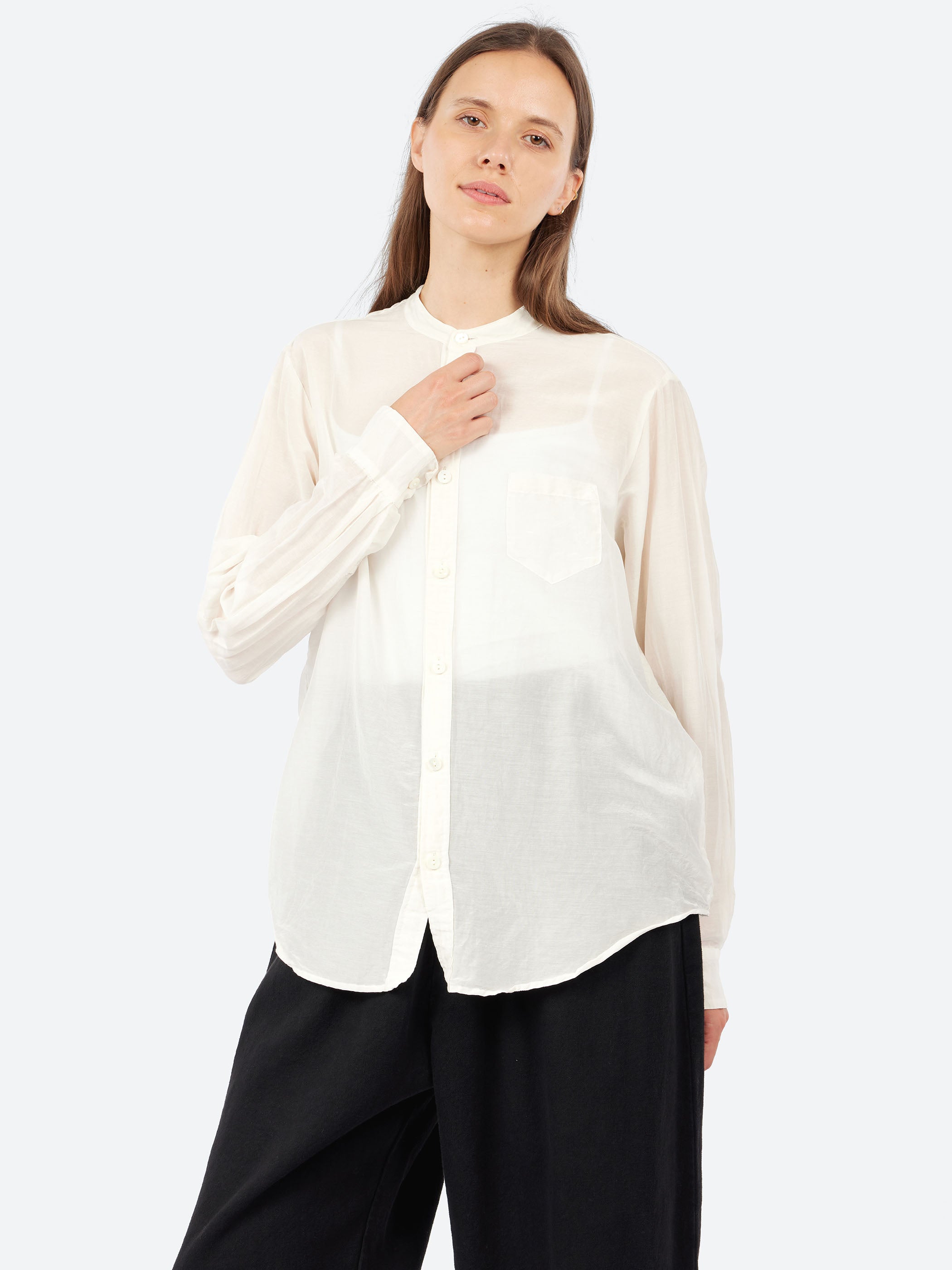 Lawn Band Collar Shirt