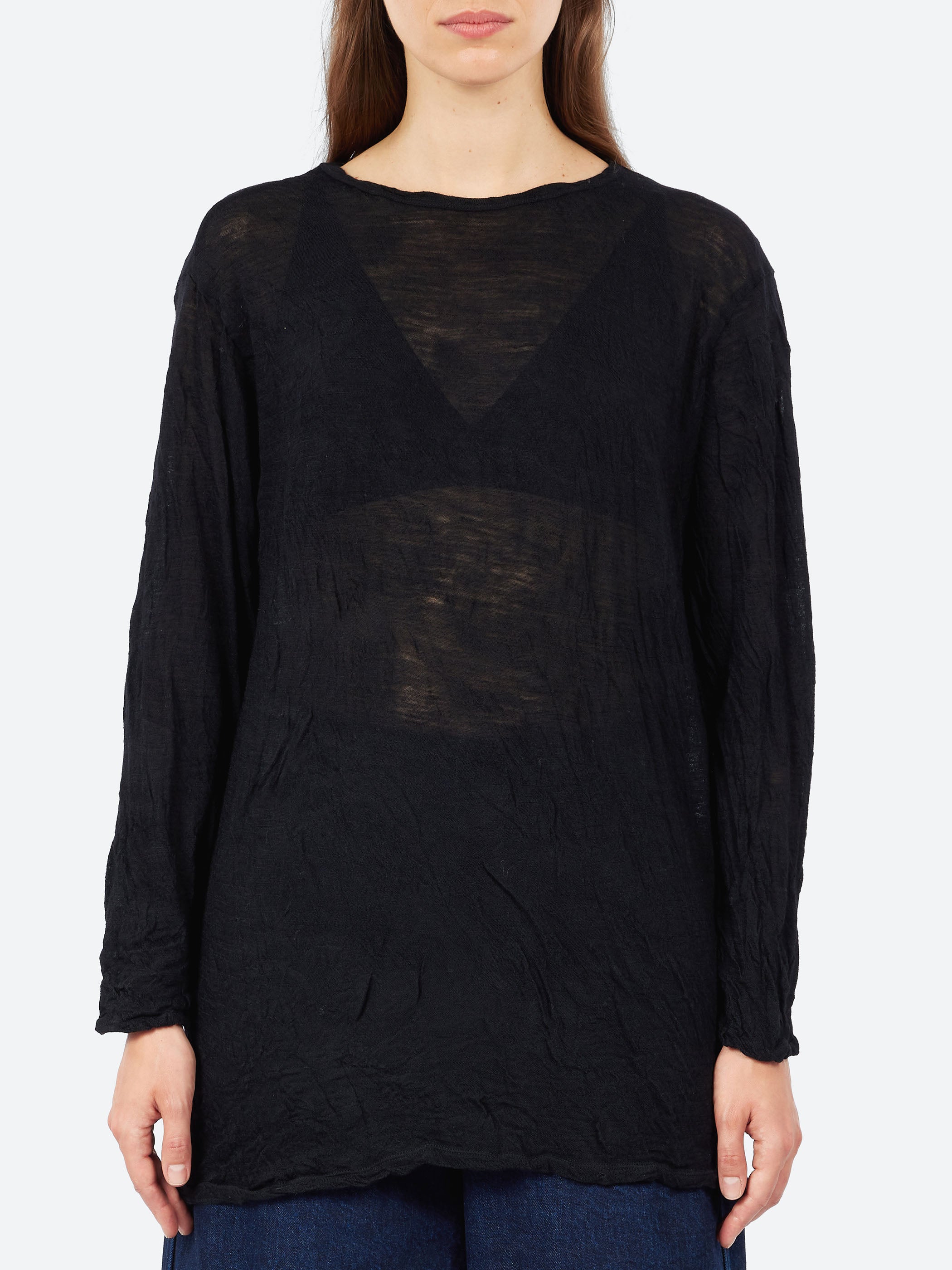 Crinkle Wool Gauze Pullover
