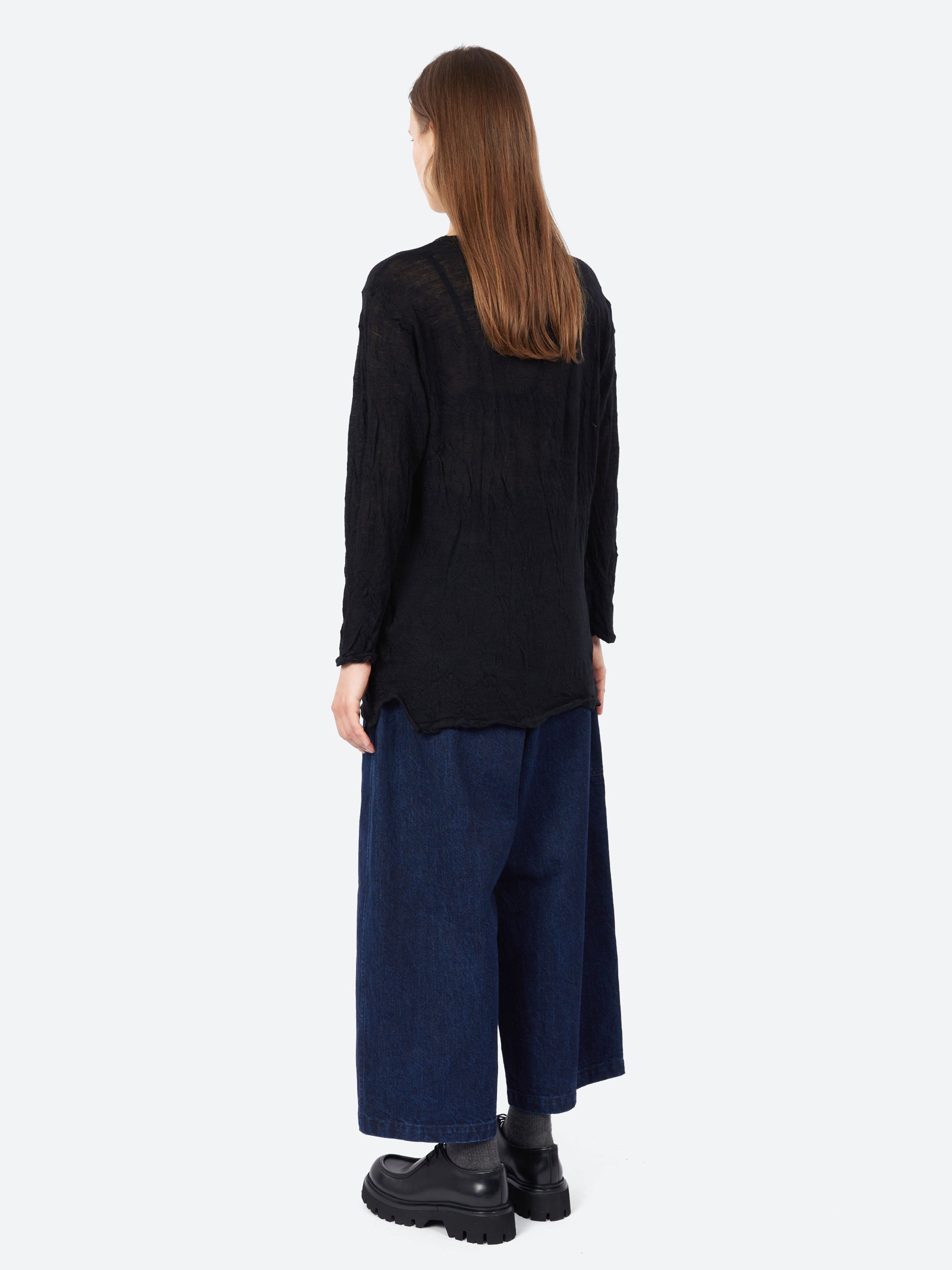Crinkle Wool Gauze Pullover