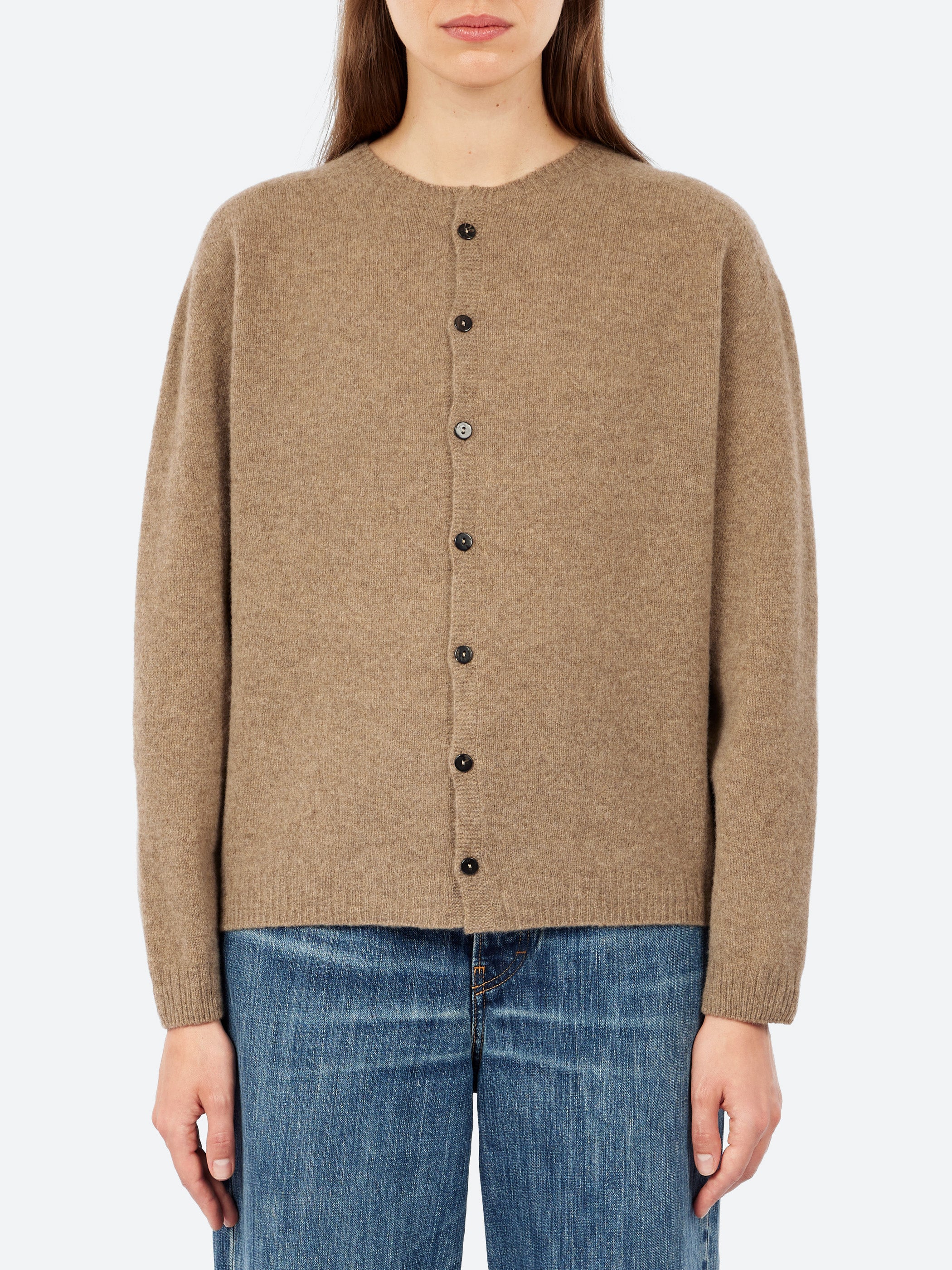 Fine Wool Crewneck Cardigan
