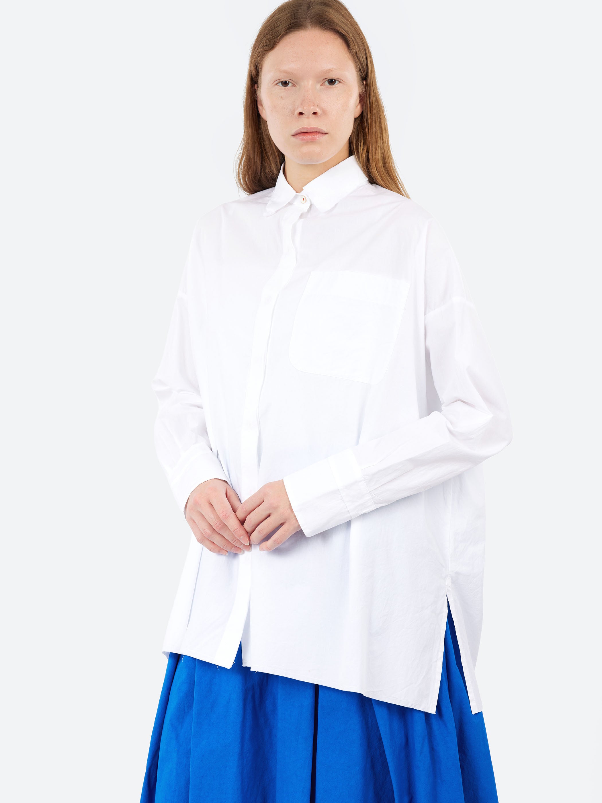 H+ HANNOH WESSEL シャツ　チュニック　コットン　サイズ38 Hannoh Wessel - Camelia Shirt in White – gravitypope