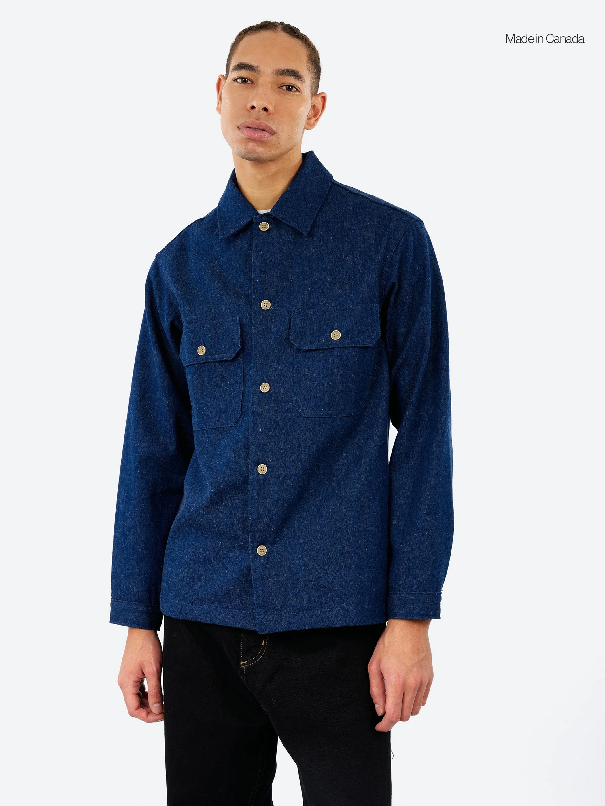 Naked & Famous - Work Shirt 9.7oz 2/1 Nep Denim in Indigo