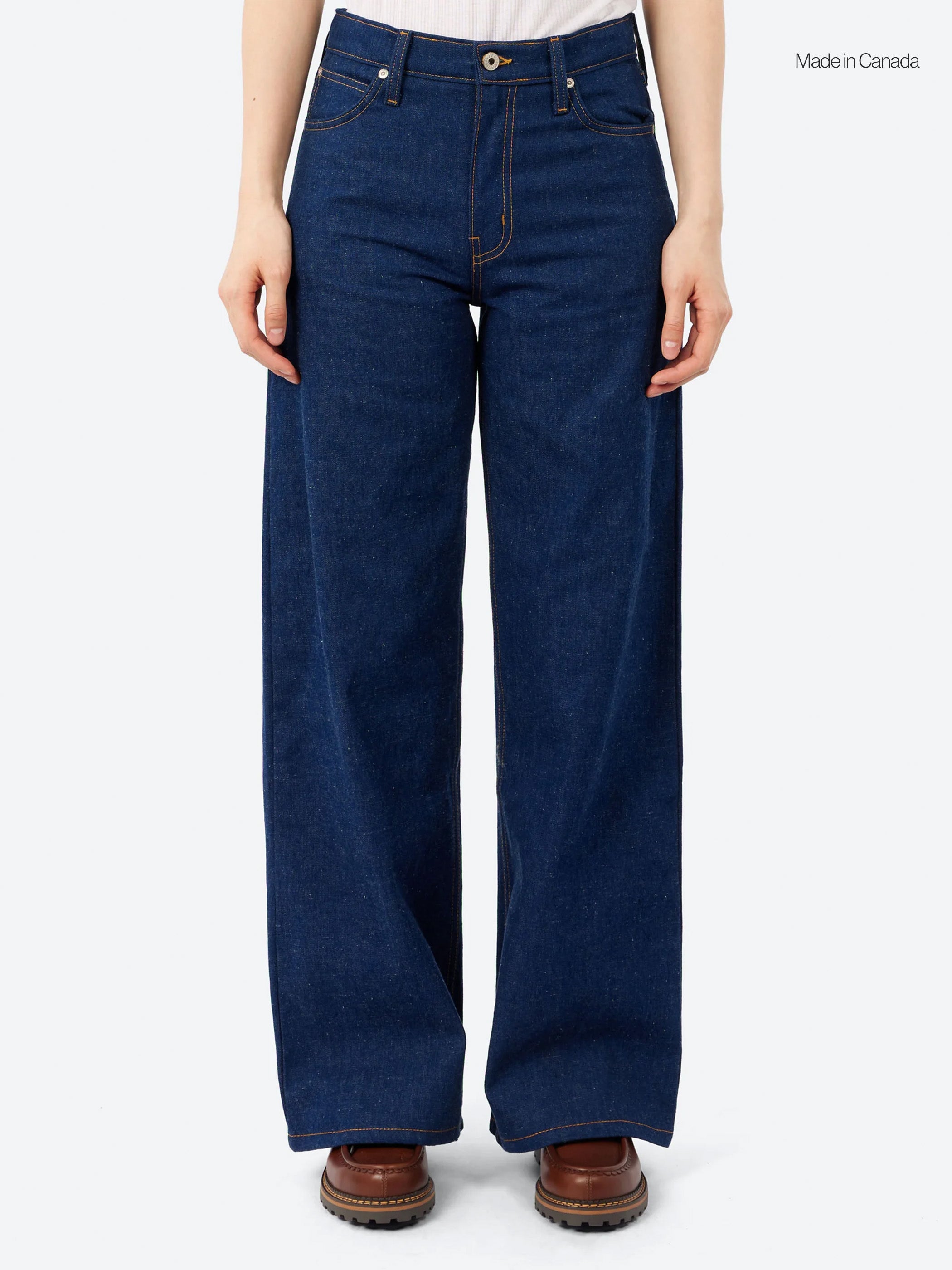 Naked & Famous Denim - Wide Wild West in Indigo Vertical Slub