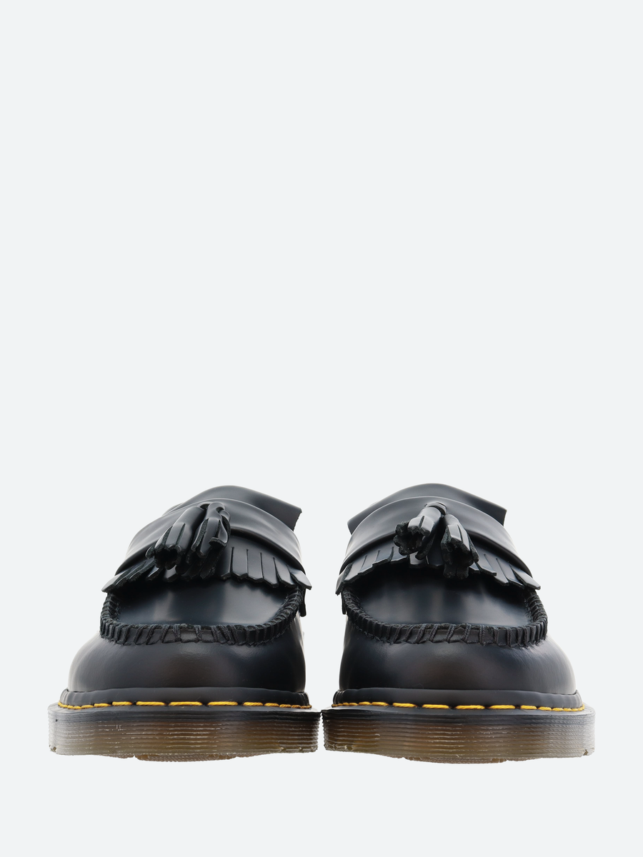 Dr. Martens - Adrian Yellow Stitch Tassel Loafers in Black Smooth