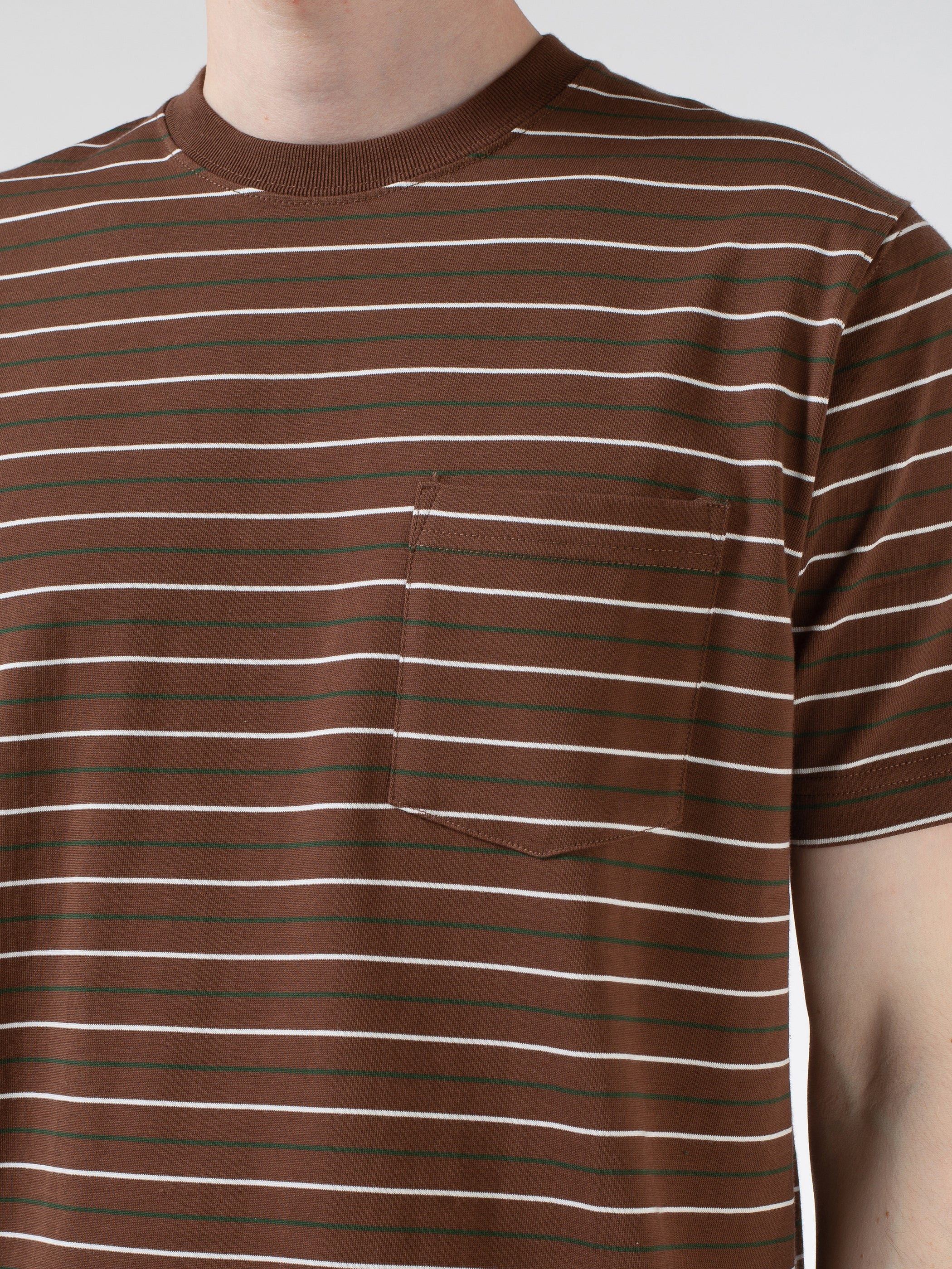 Horizontal Stripe Pocket T-Shirt