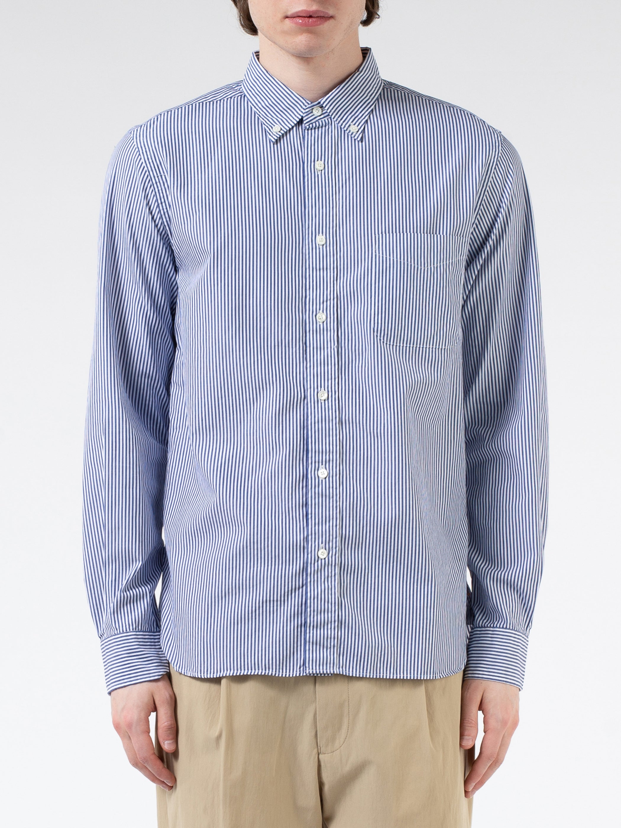 Cotton Broad London Stripe Button Down Shirt