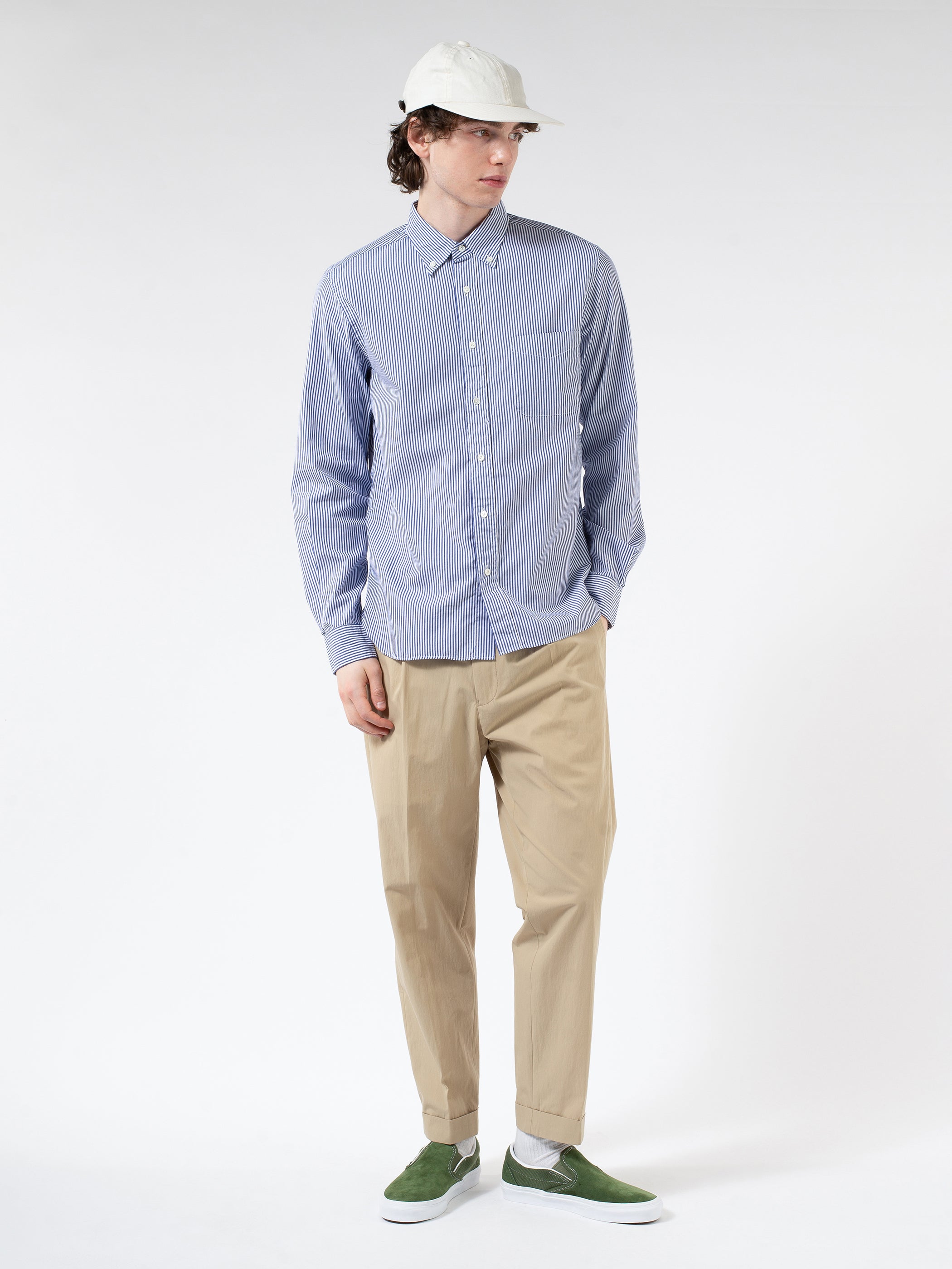 Cotton Broad London Stripe Button Down Shirt