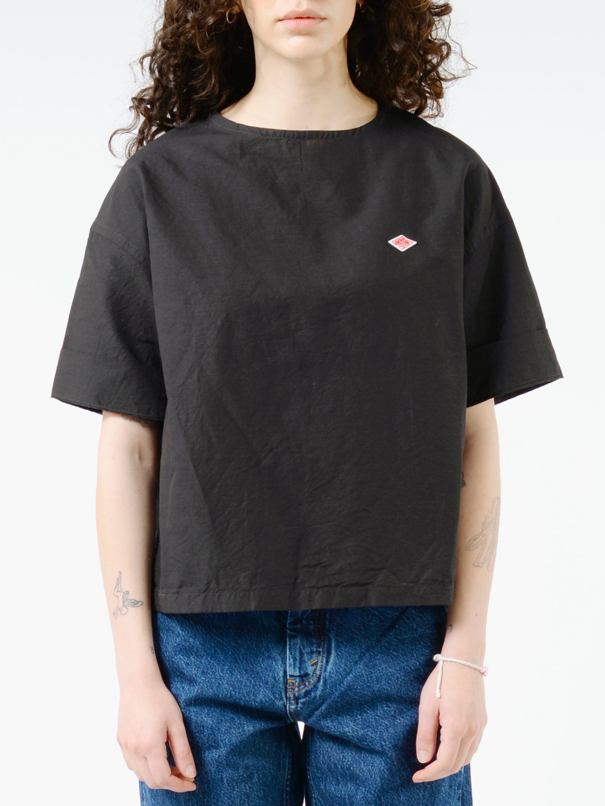 Women's Cotton Linen Collarless Pullover Shirt