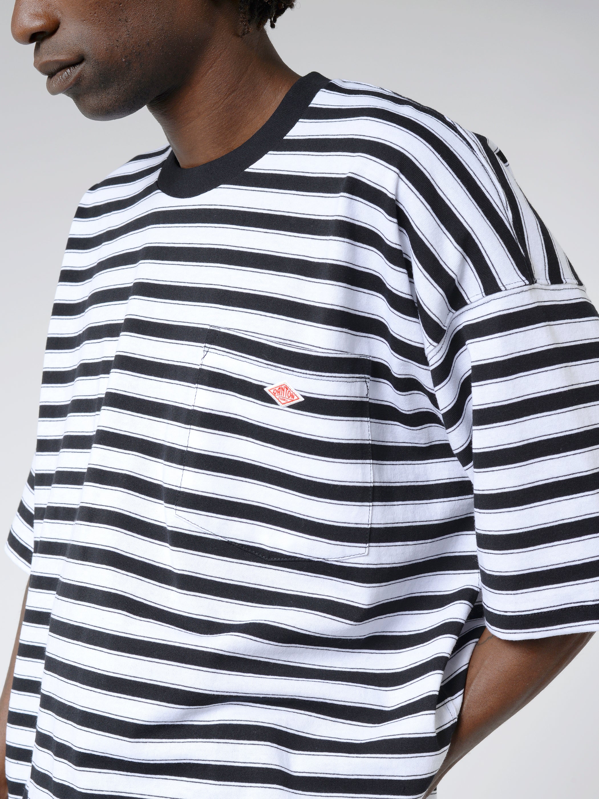 Men's Stripe Short Sleeve Big Pocket T-Shirt