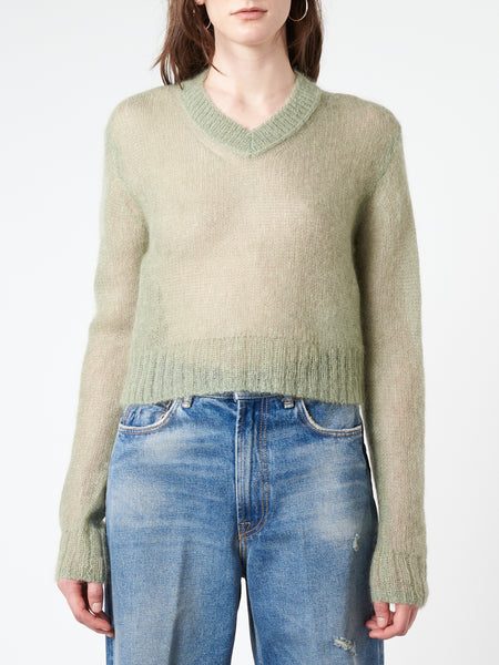 Acne Studios Mohair Blend Jumper in Sage Green – gravitypope