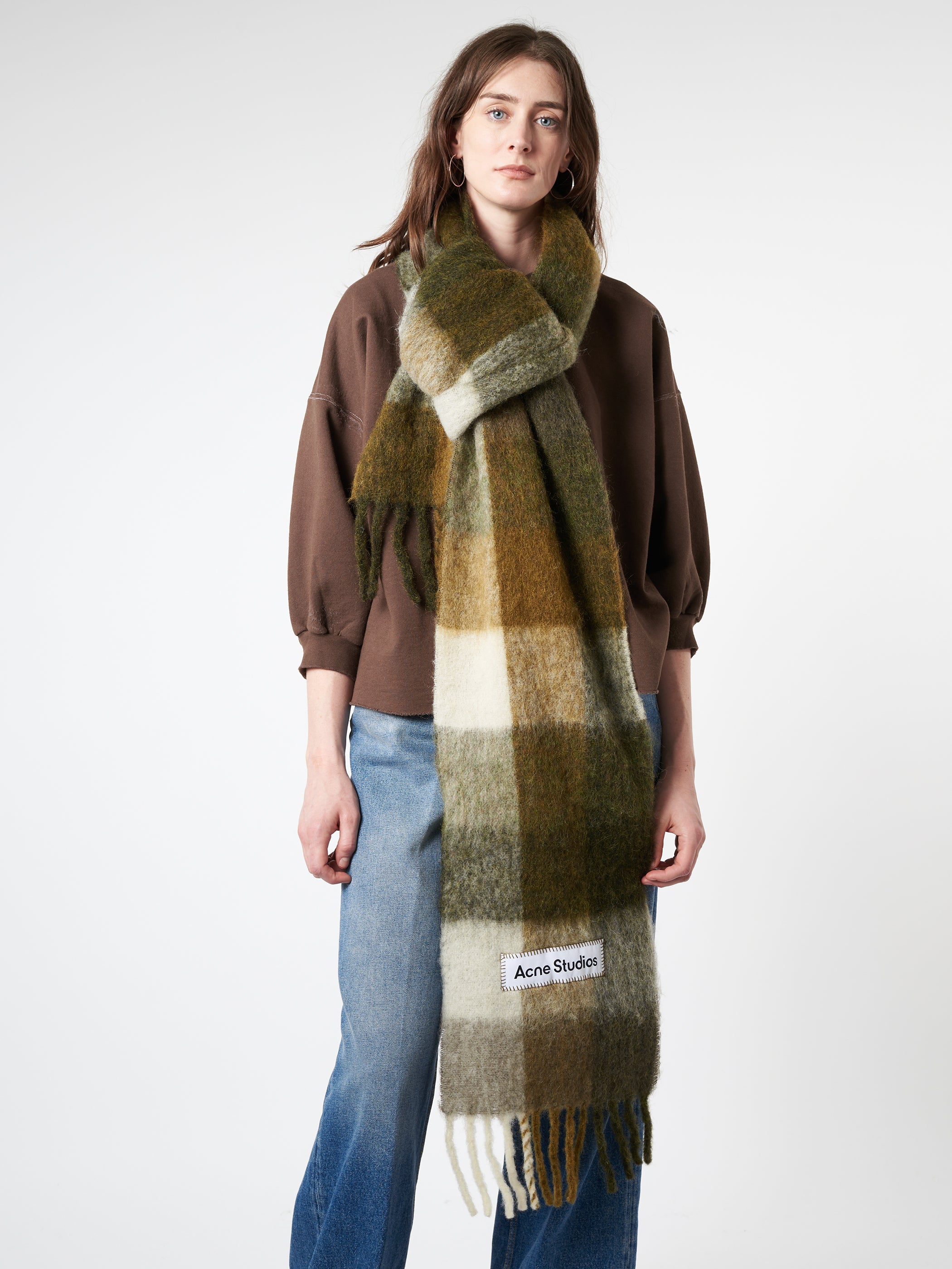 Mohair Checked Scarf