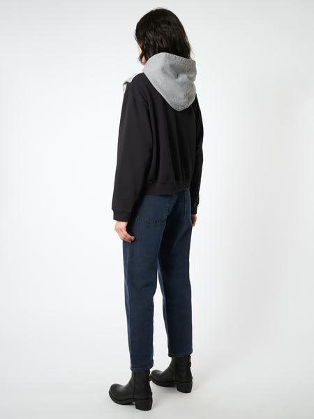 MM6 - Hooded Sweatshirt in Black and Grey Melange – gravitypope