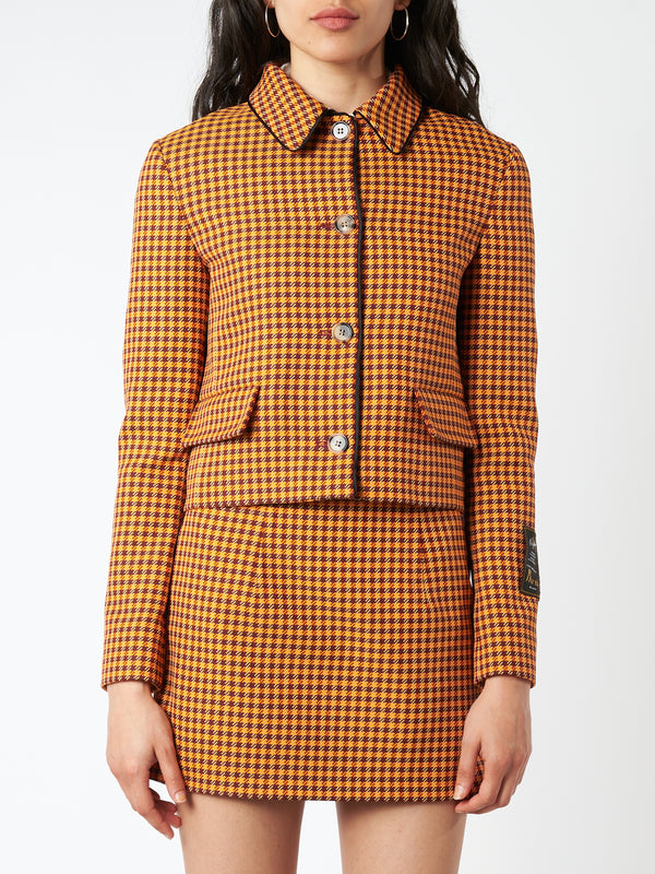 CROPPED CHECKED JACKET