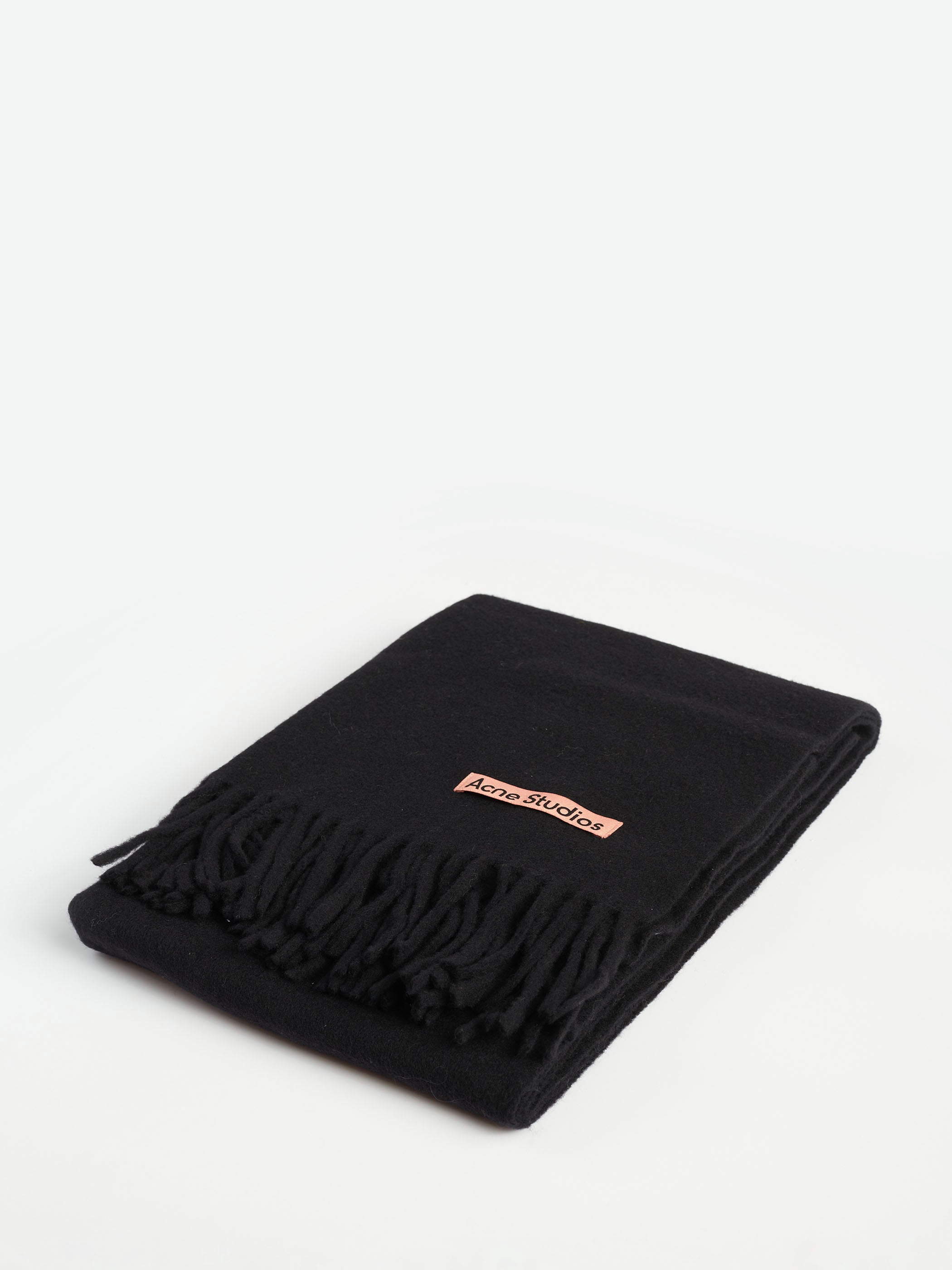 Narrow Wool Fringe Scarf