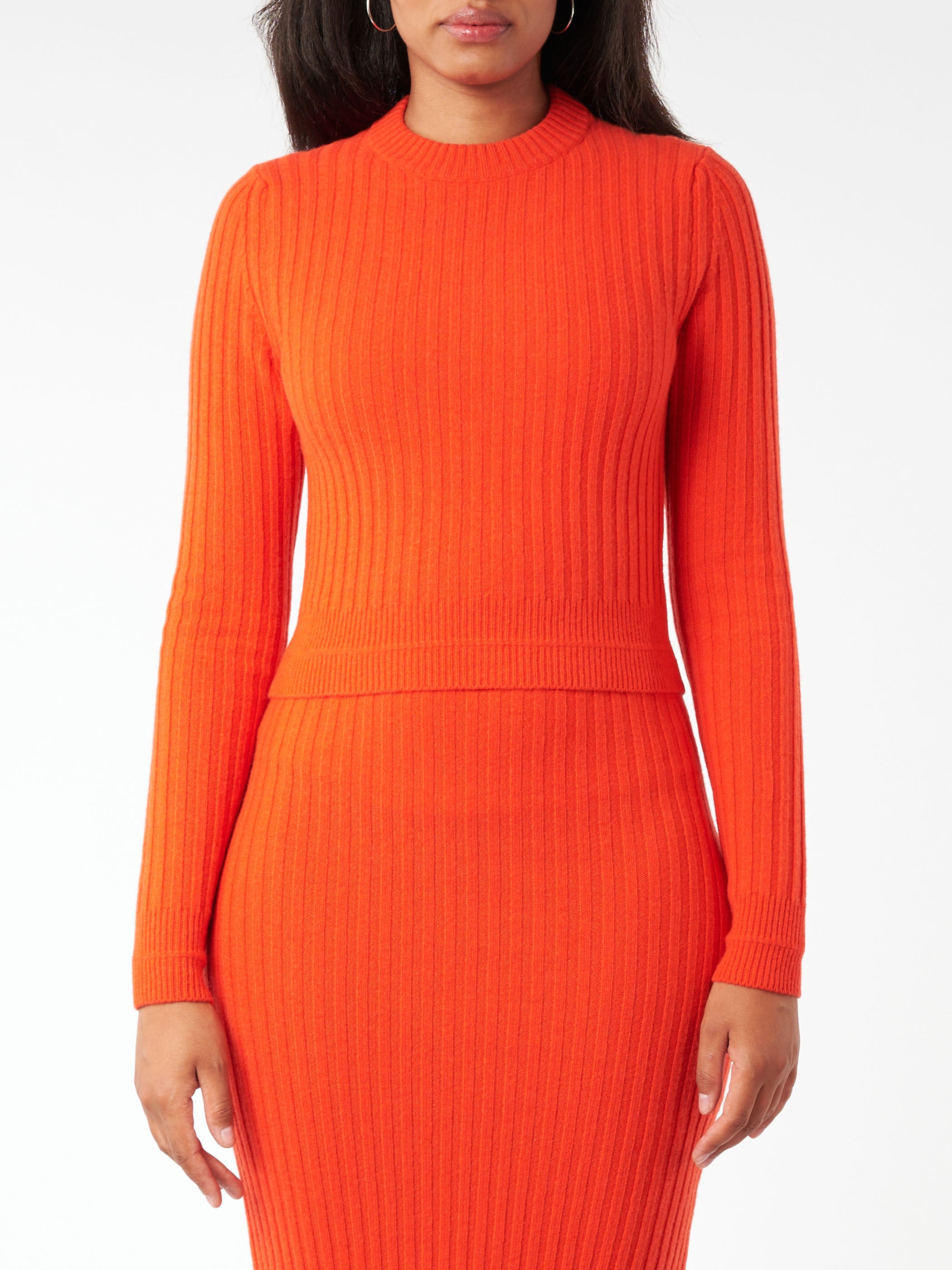 Filippa K Wool Rib Sweater in Red Orange gravitypope