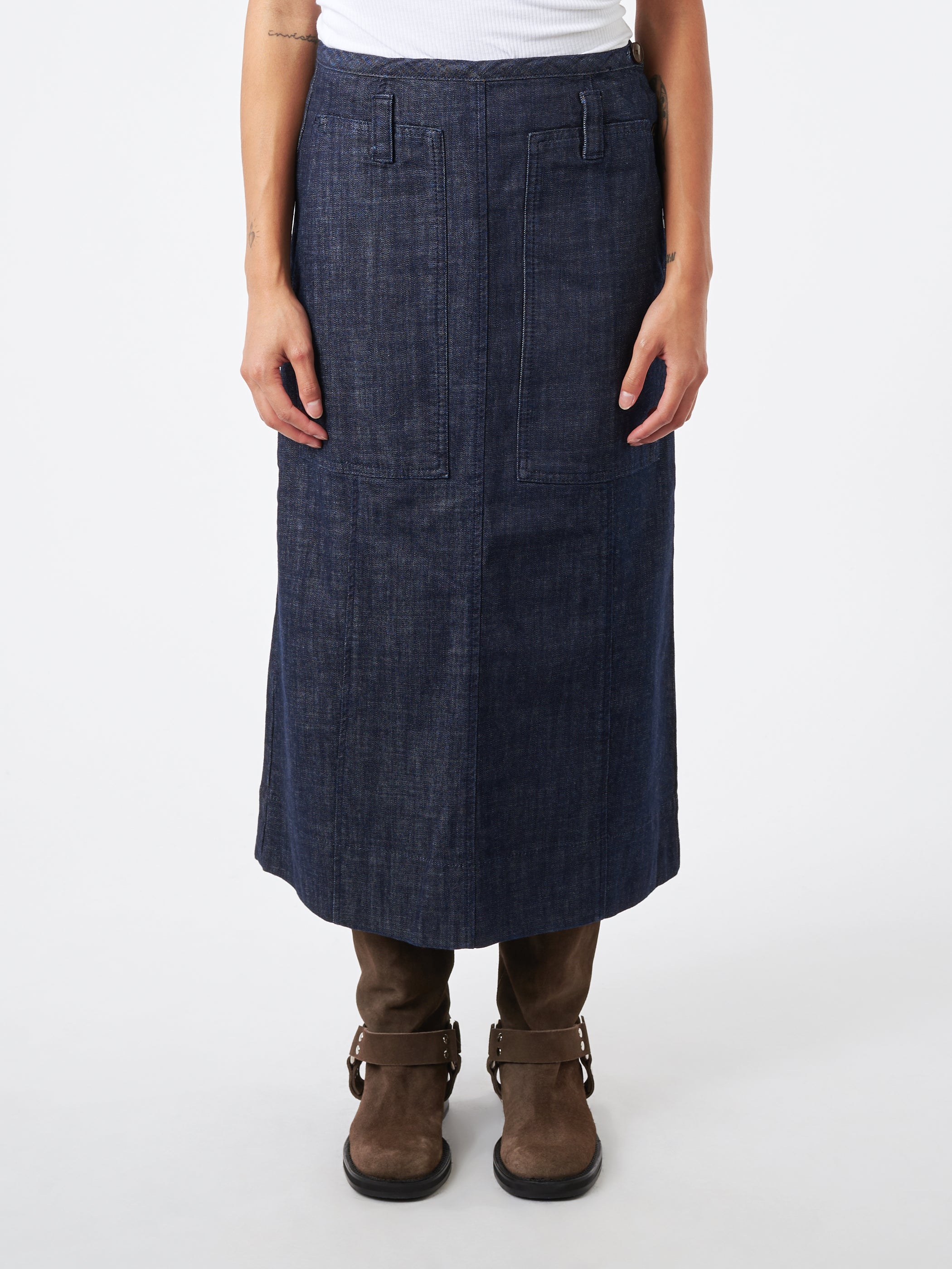 Patch Pocket Organic Denim Skirt