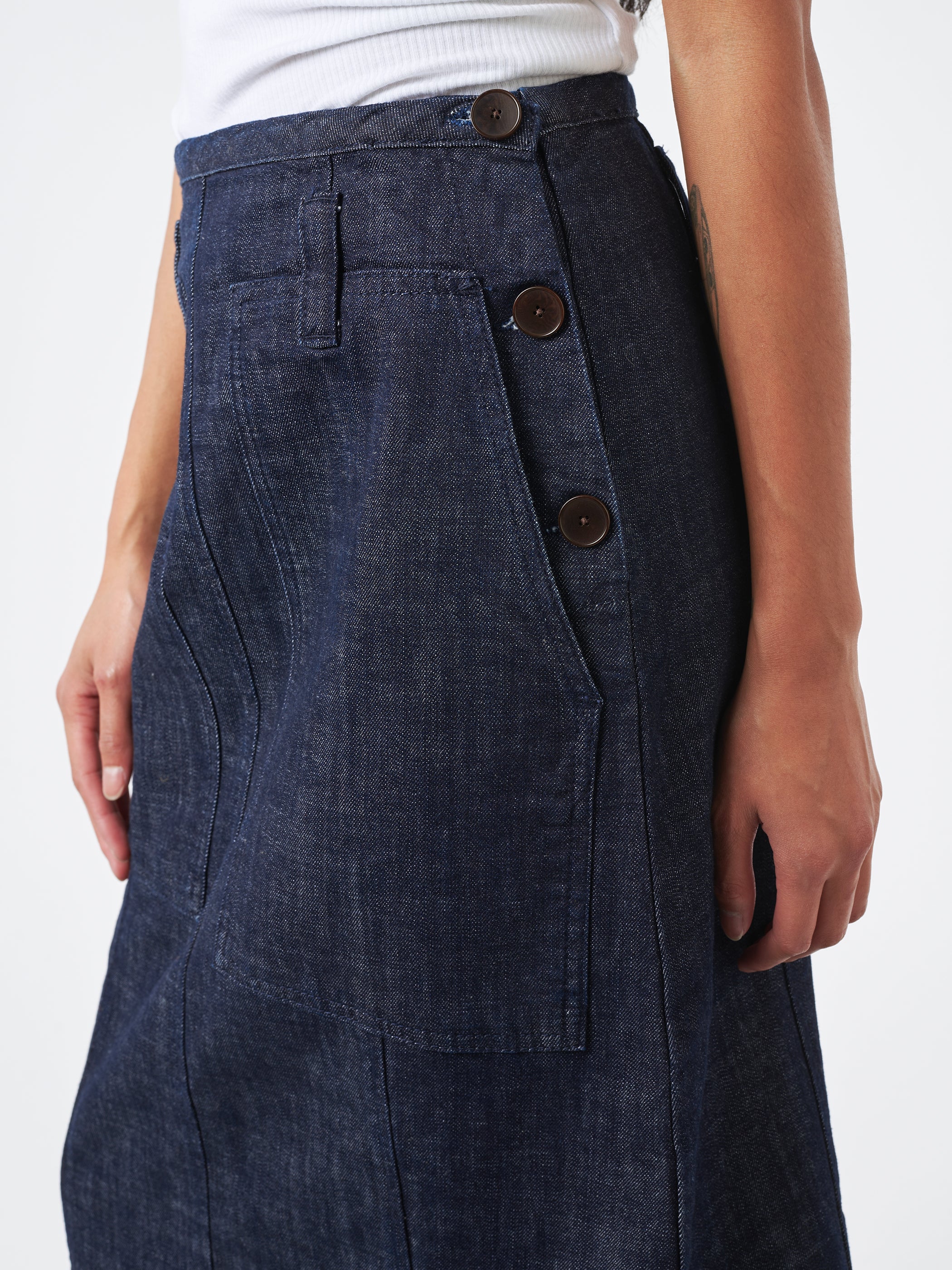 Patch Pocket Organic Denim Skirt