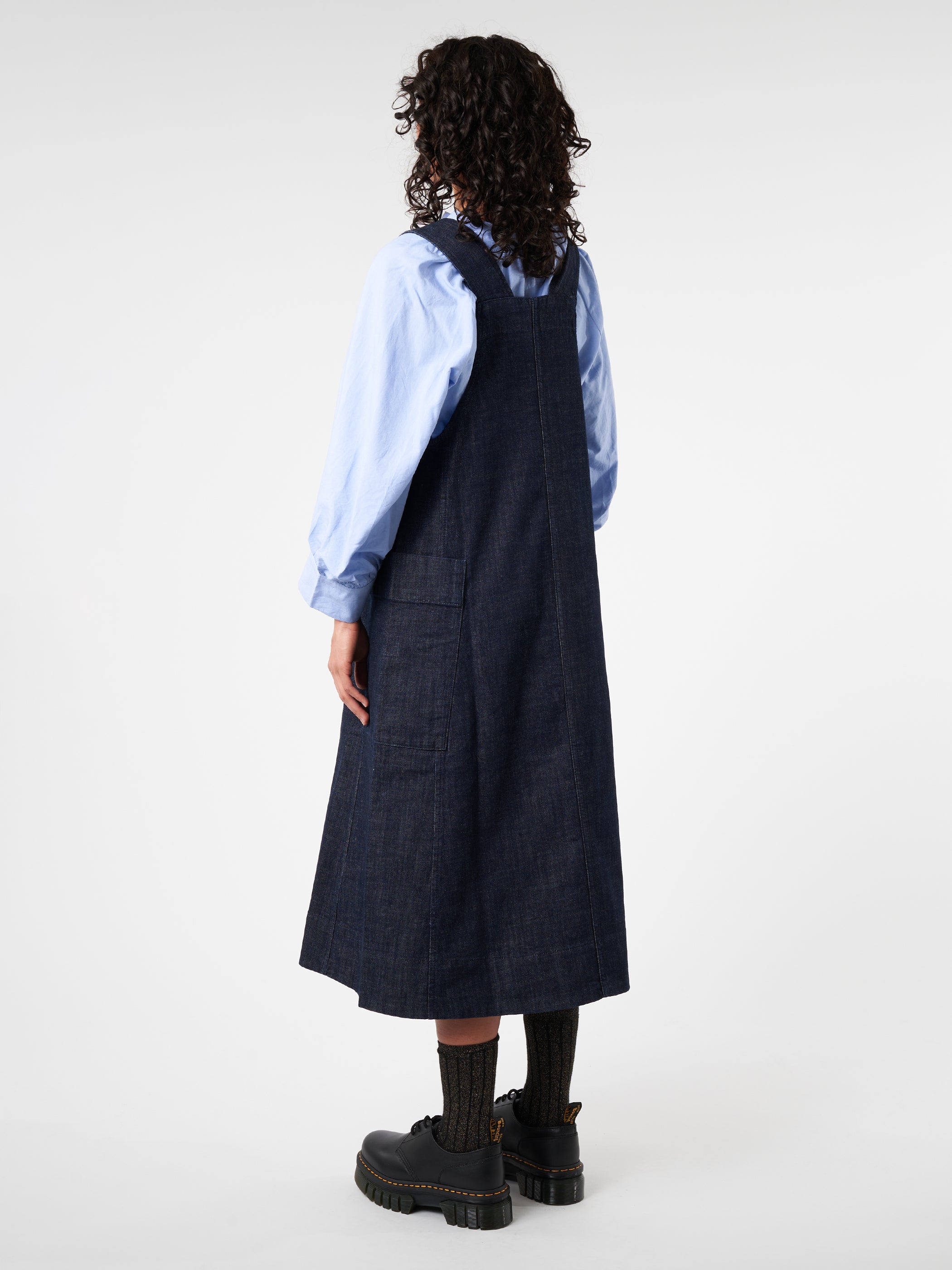 Indigo Denim Pinafore Dress