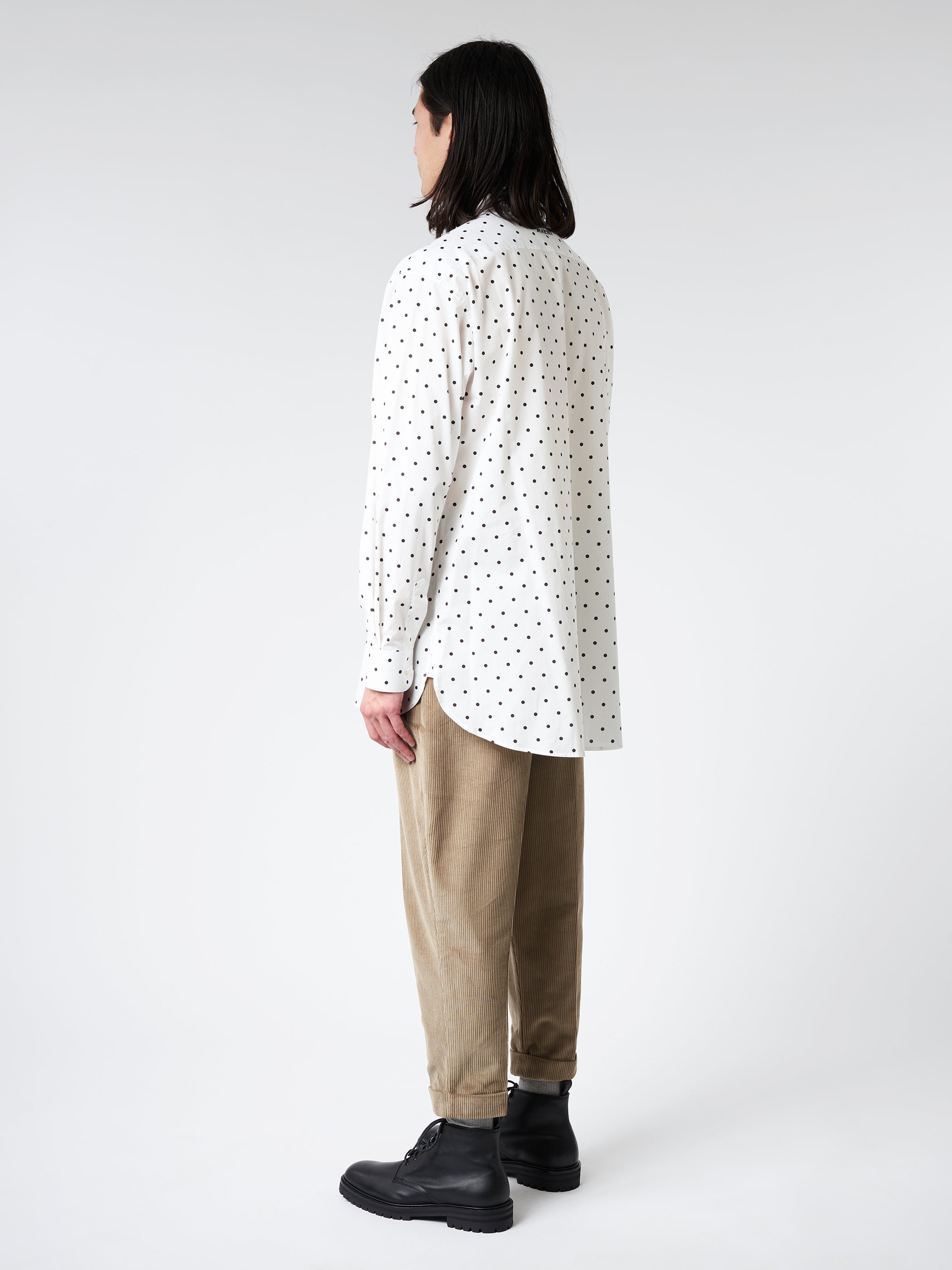 Poplin Long-Sleeved Shirt With Polka Dots