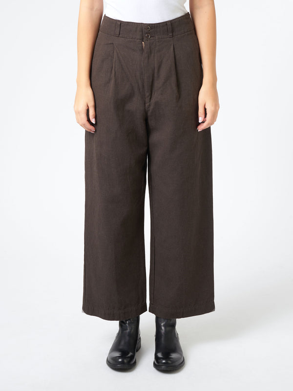NATURAL DYED TWILL WIDE STRAIGHT PANTS