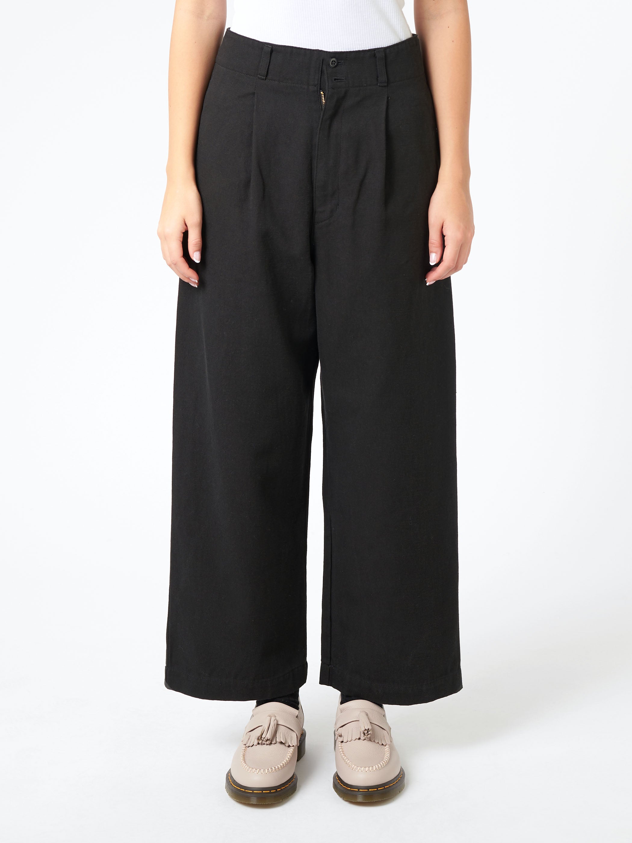 Natural Dyed Twill Wide Straight Pants