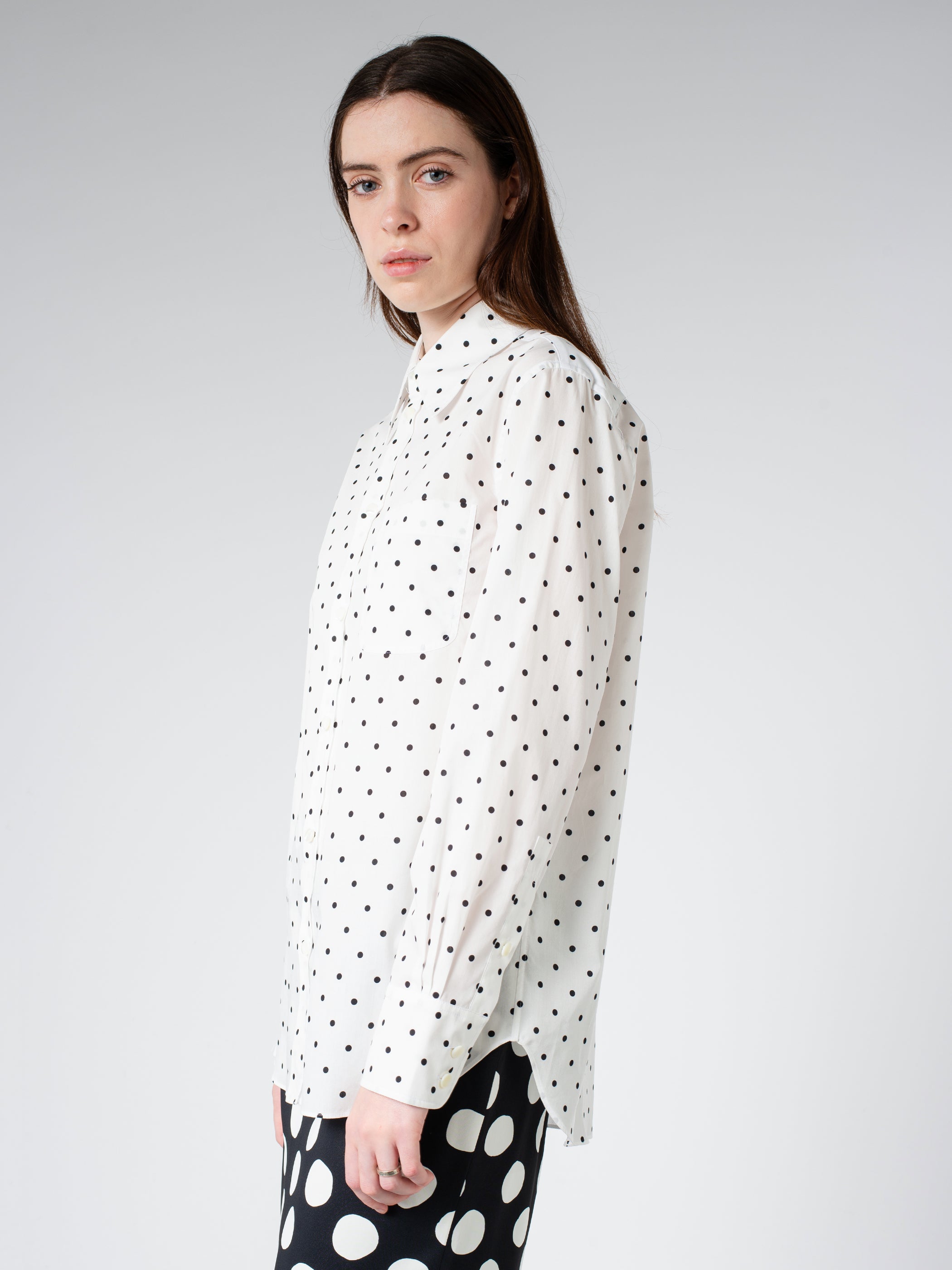 Poplin Shirt With Polka Dots