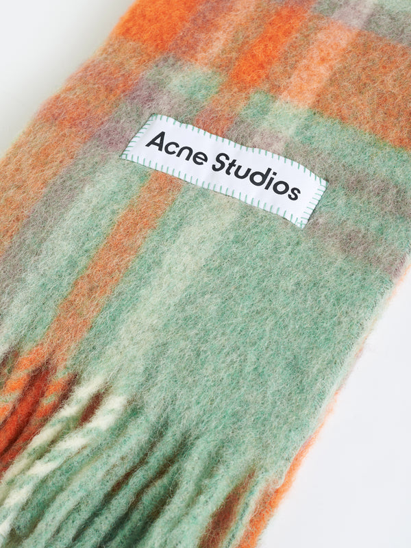 Acne Studios - Large Check Scarf in Orange / Lilac / Aqua (Multi