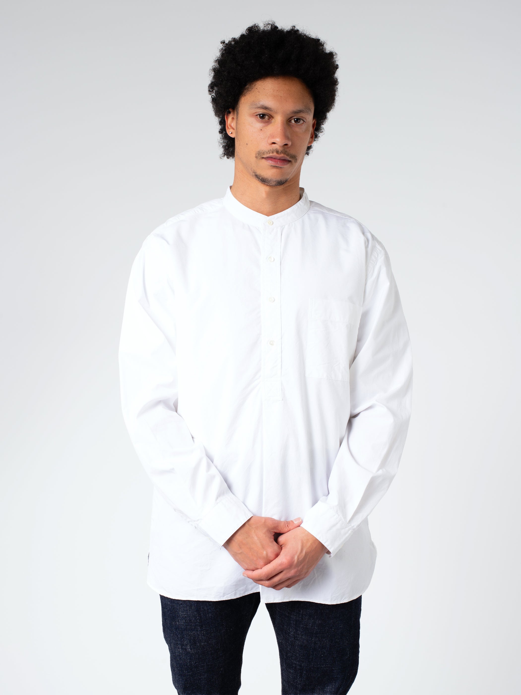 Broad Band Collar Pullover Shirt