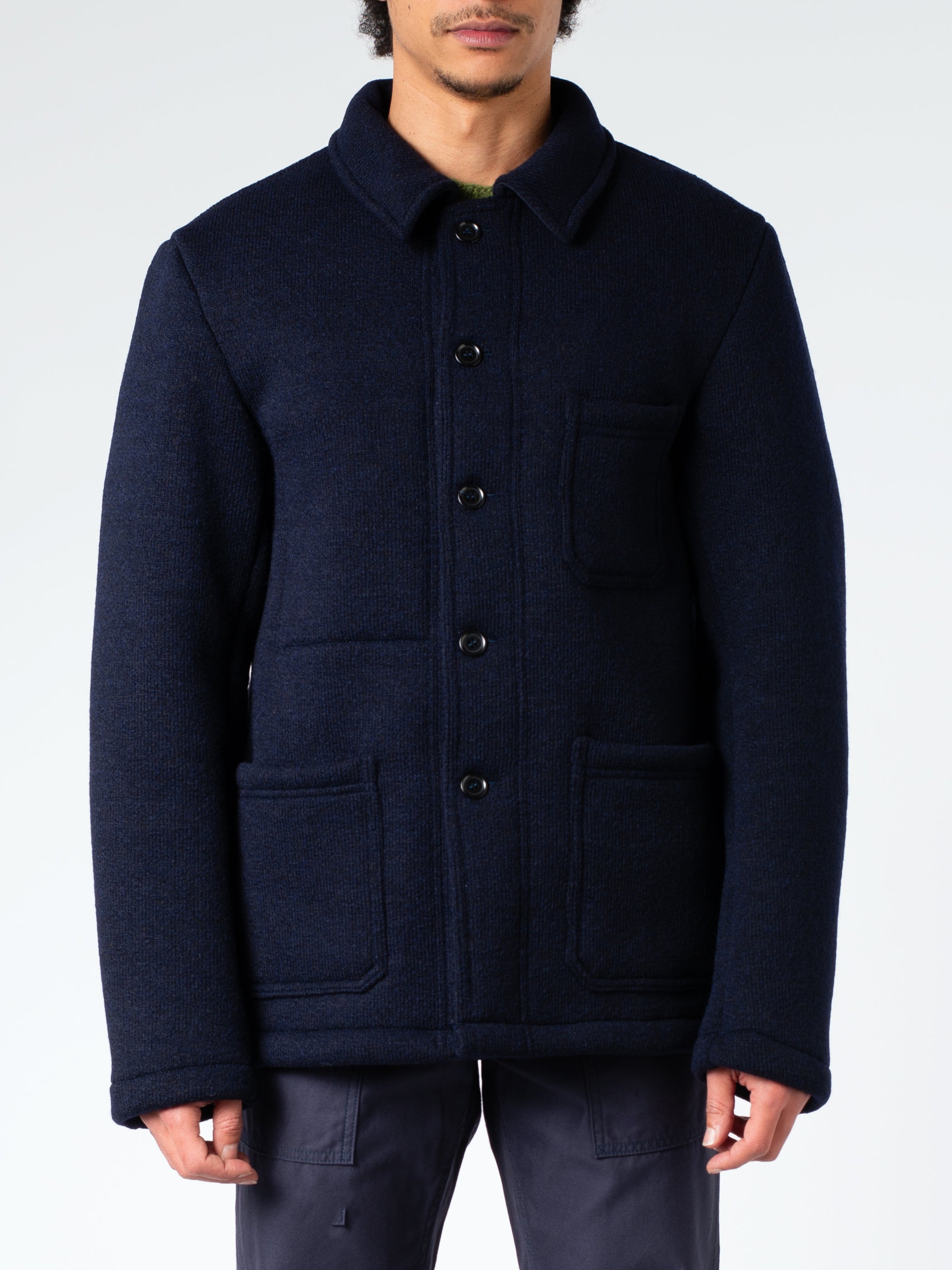 Thick Knitted Virgin Wool Melton Jacket