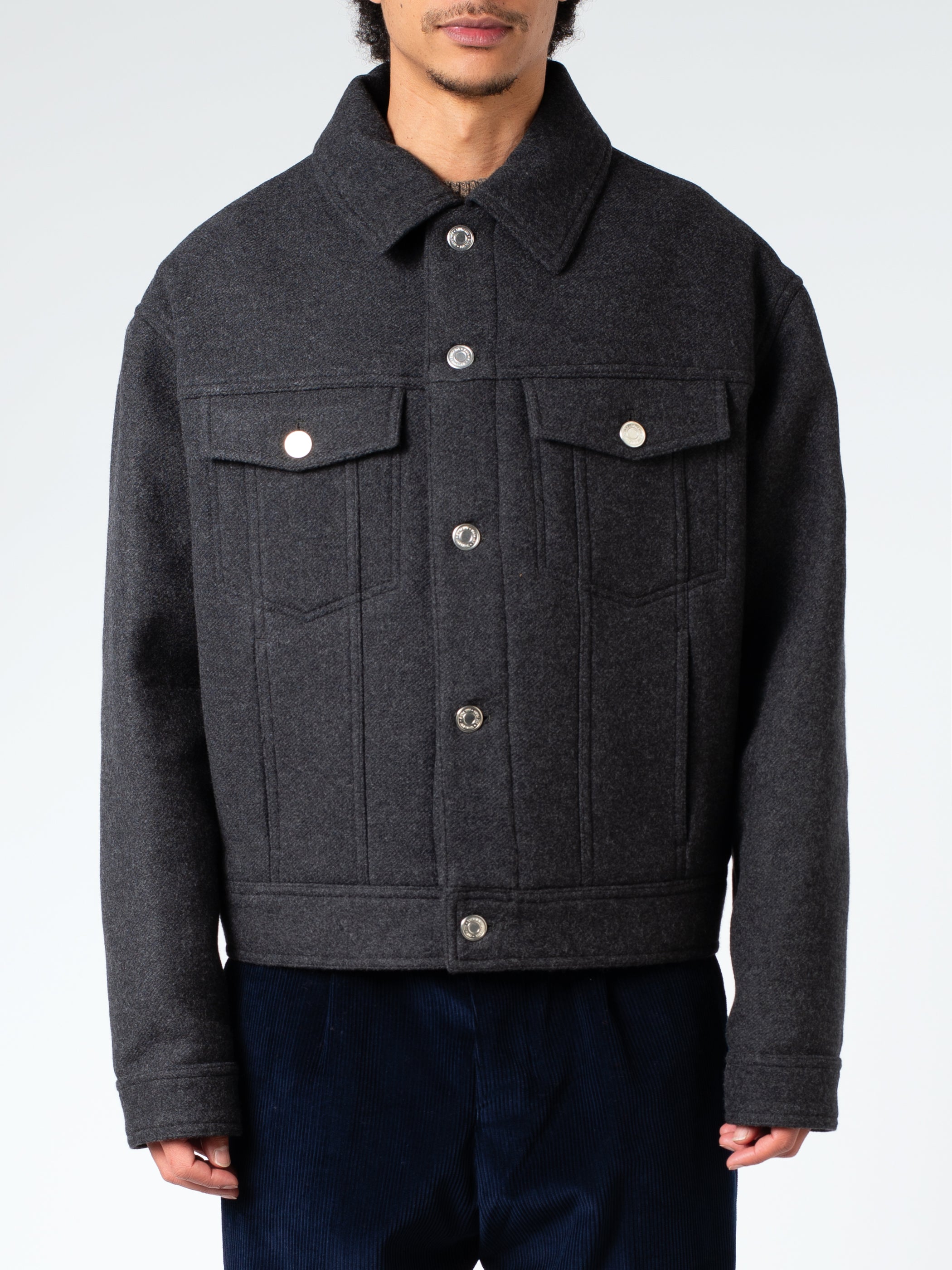 AMI - Boxy Fit Jacket in Heather Grey – gravitypope AMI - Boxy Fit Jacket in Heather Grey – gravitypope