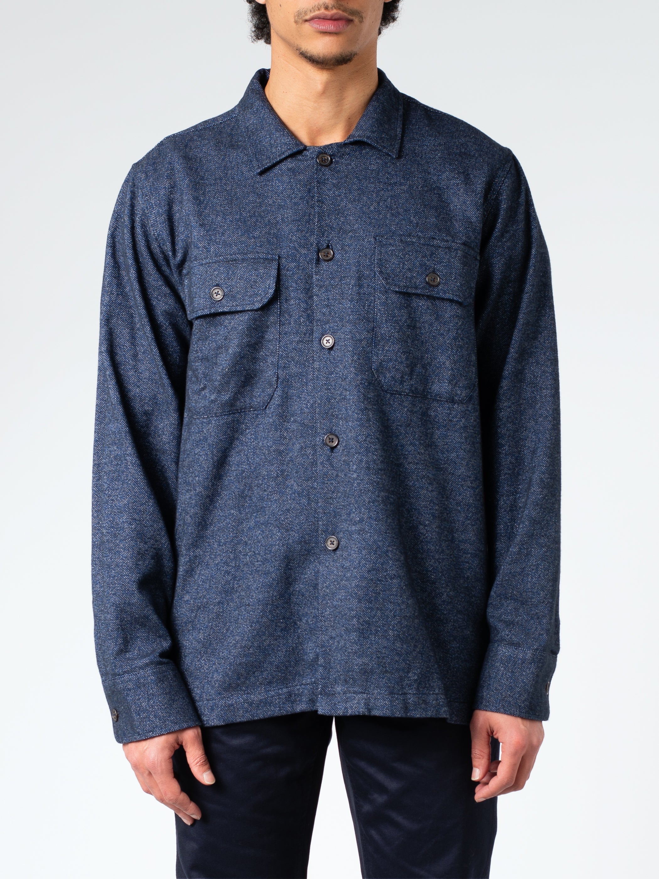 Universal Works - Soft Flannel Utility Shirt in Navy – The Rugged