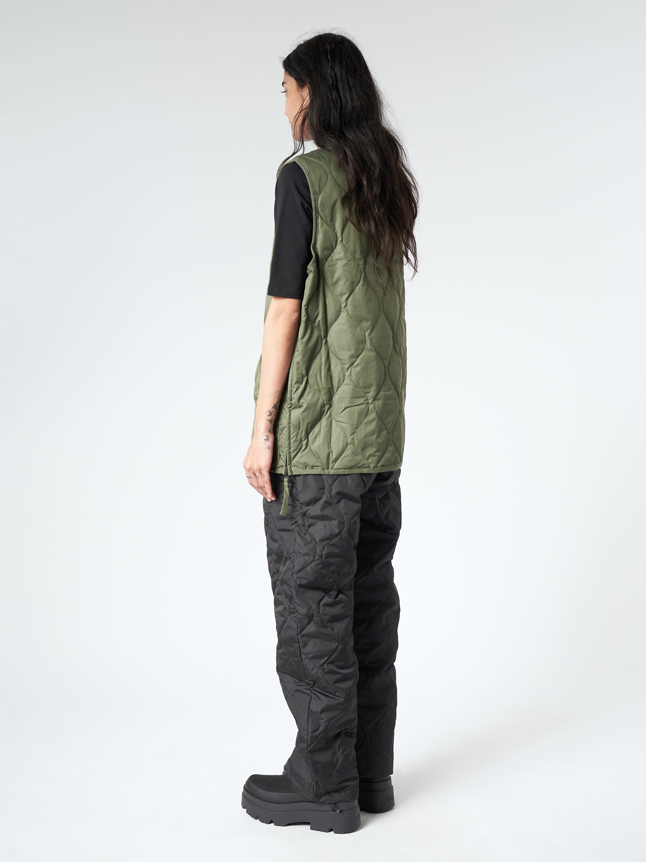 Military V-Neck Zip Down Vest