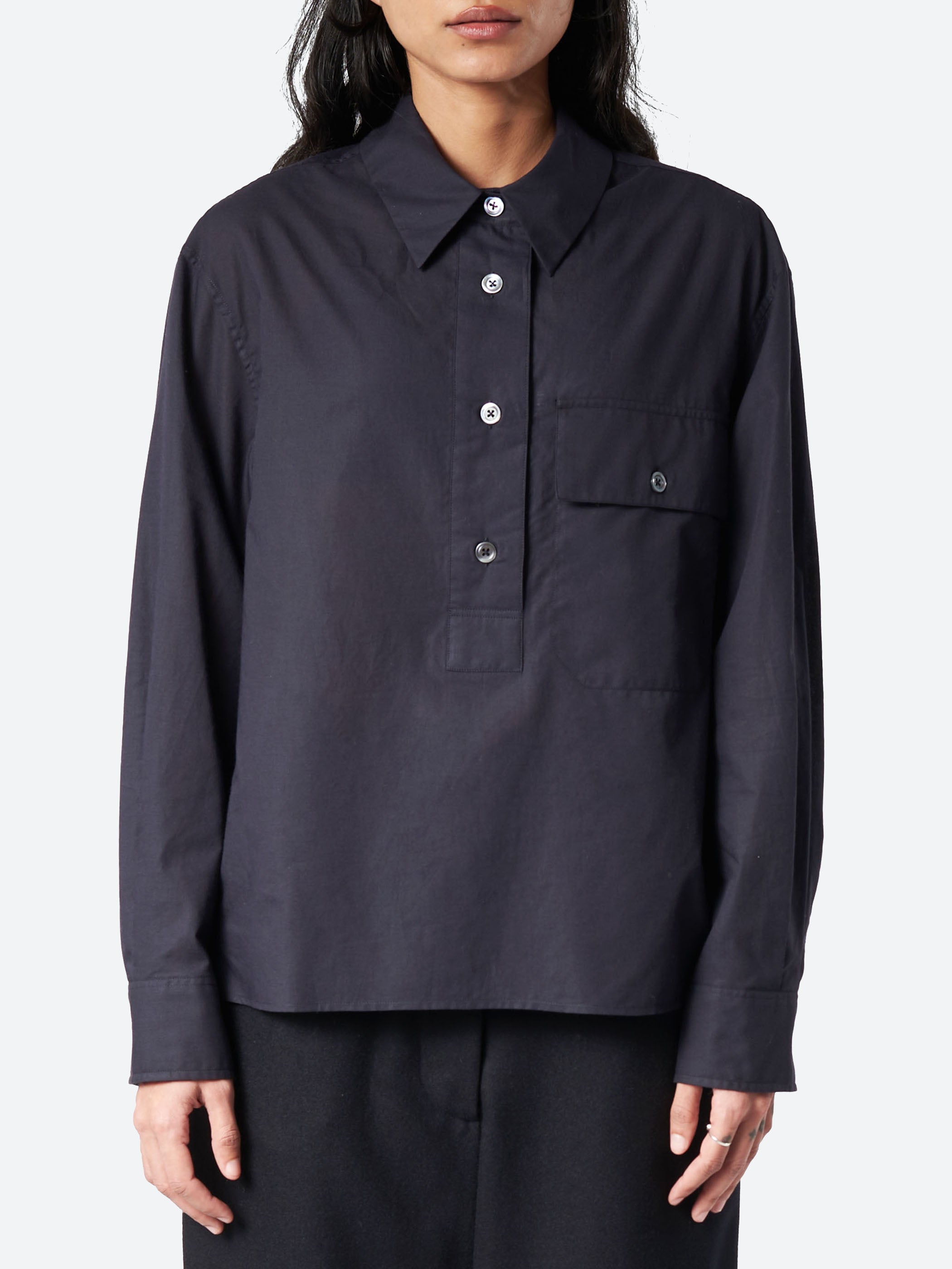 Margaret Howell - Pullover Shirt in Black – gravitypope