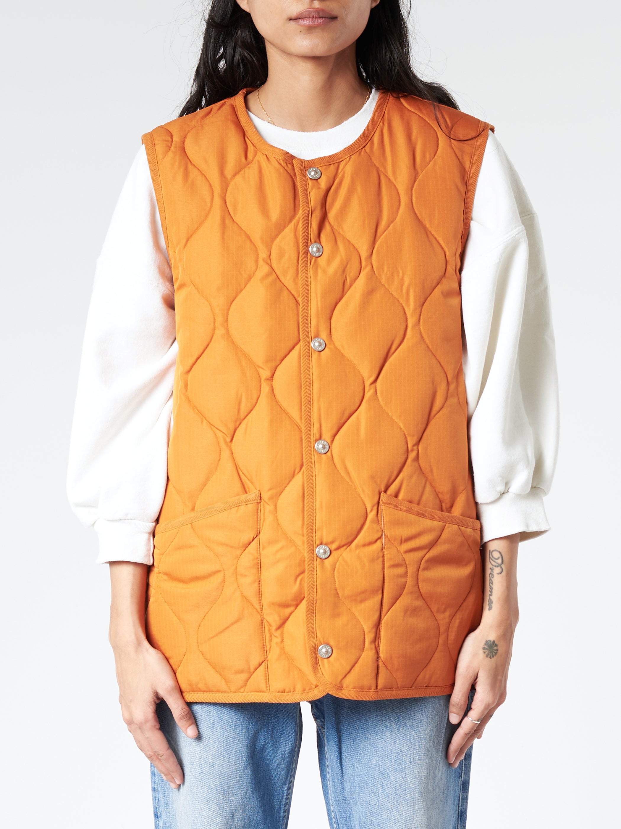 Military Crew Neck Down Vest